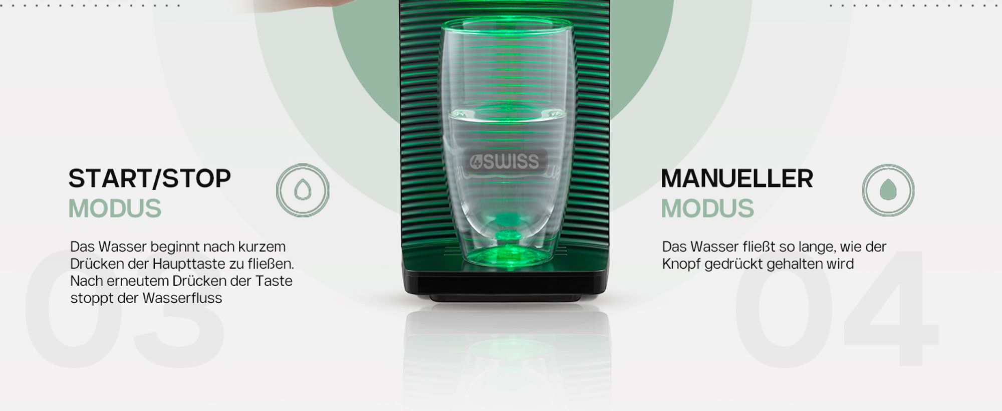 4Swiss WFF021 Wasserfiltersystem Weiß Trinkwasserfilter - Wasseraufbereitung ohne Wasserverlust Bakterien Mikroplastik Filter Wasserspender Küche