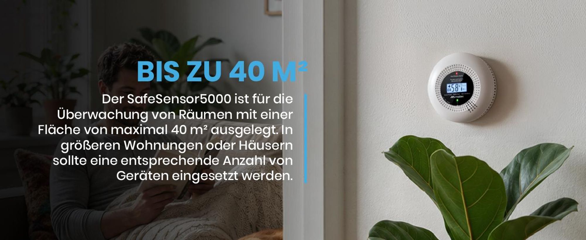 Rauchmelder Kohlenmonoxidmelder CO mit LCD Kohlenmonoxid- & Rauchsensor 85 dB