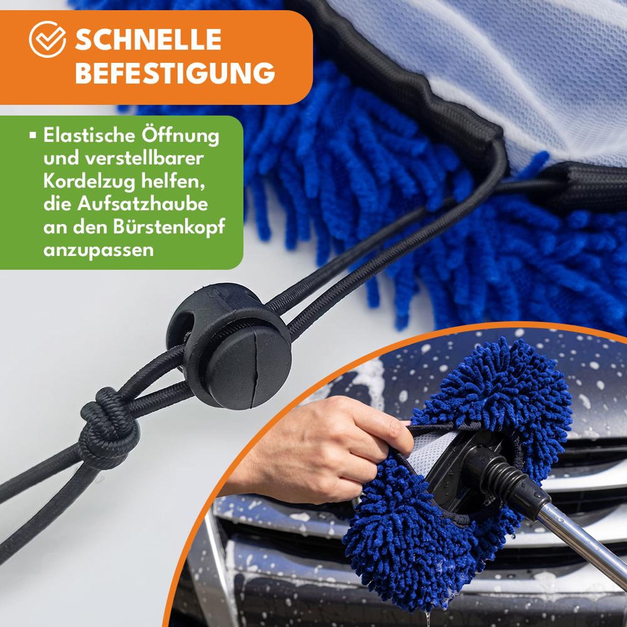 KRUMAD Mikrofaser Auto Waschschwamm, Autowaschhandschuh für Fahrzeugpflege, Reinigungsschwamm für Auto Motorrad Lack Felgen und Außenflächen