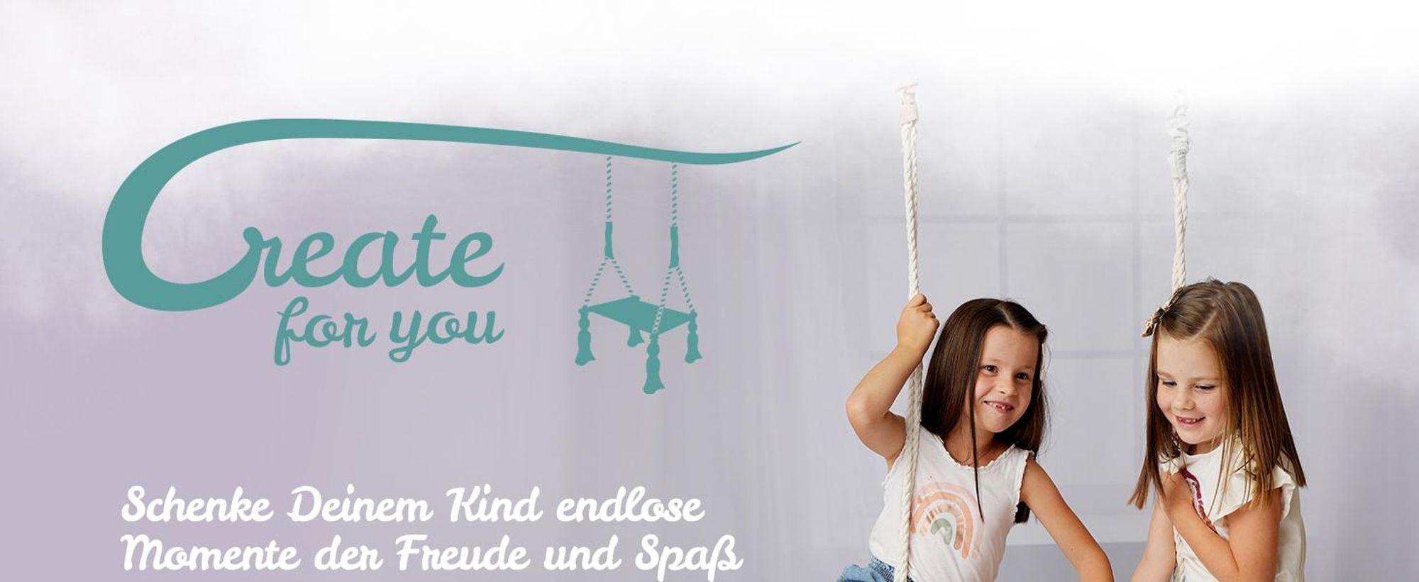 Create for you® - Ring Schaukel für Kinder Indoor, mit Baumwollseil, Runde Kinderschaukel, Weicher Sitz, Durchmesser 36 cm, Rosa