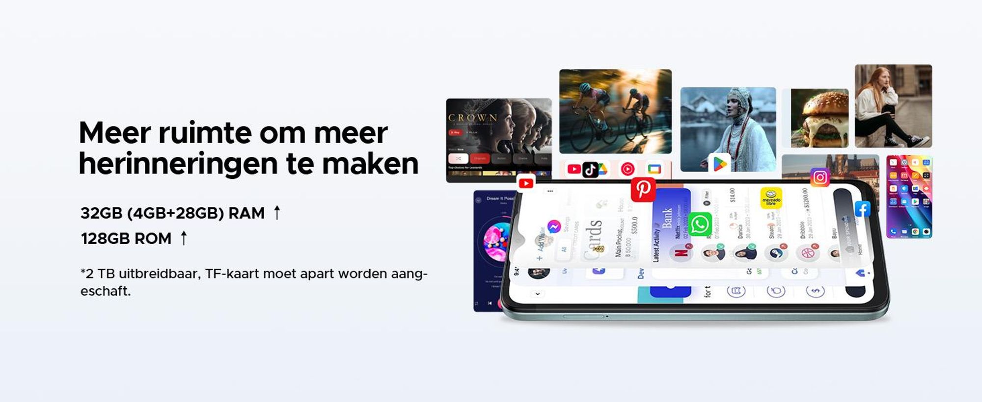 DOOGEE Note56 Pro Smartphone, Android 16, 6,56" scherm met 90Hz, 6150mAh batterij, 32GB RAM + 128GB opslag, 4G Dual-SIM, 13MP camera, NFC, vingerafdruksensor, gezichtsherkenning