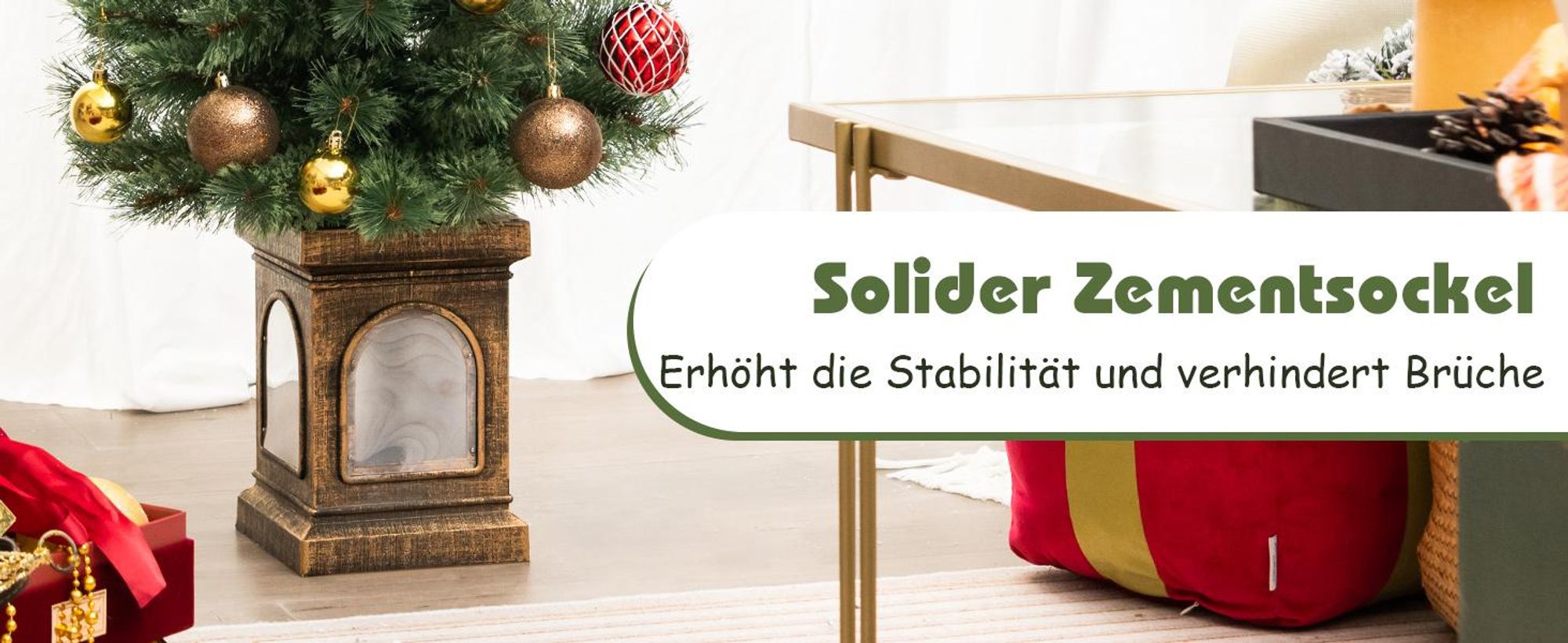 COSTWAY 120 cm künstlicher Weihnachtsbaum mit Beleuchtung, Tannenbaum im Topf, mit warmweißen LED-Lichtern & Timer & 116 PVC Zweigspitzen, Topfbaum für Eingang Haus Büro, Grün