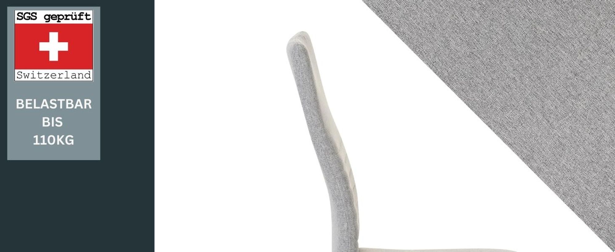 ALBATROS Freischwinger Stuhl TURANO 4er Set, Grau - Esszimmerstuhl Schwingstuhl mit Modernem Design, Stoff-Bezug, Dicke Polsterung - Küchenstuhl, Polster-Stuhl Esszimmer, Esstisch Stuhl