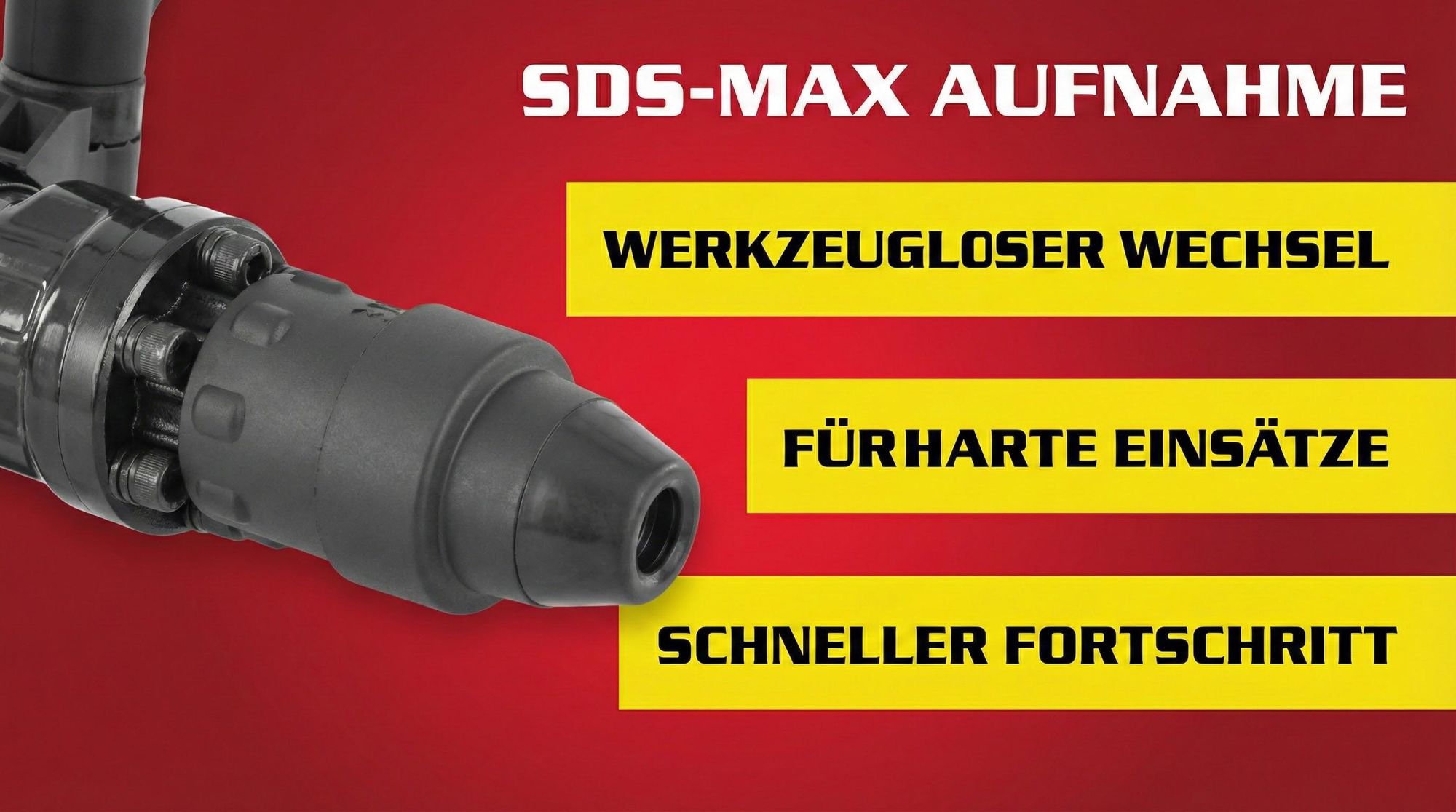 HECHT 1090 Stemmhammer SDS Max | 1300 W | 2 Kohlebürsten | 15 J | mit Koffer und viel Zubehör