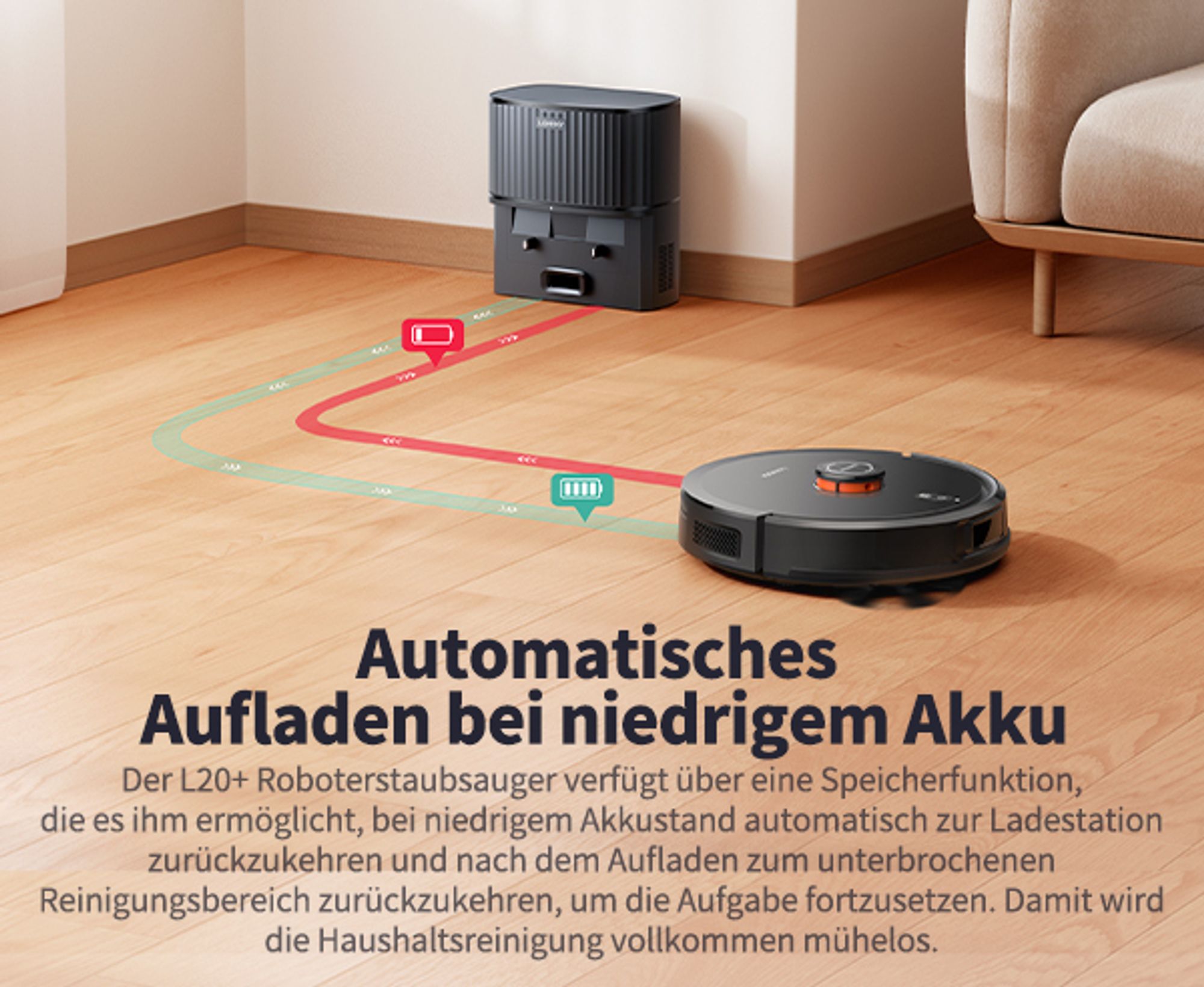 Laresar Lasernavigation Staubsauger Roboter, Roboter Staubsauger mit 5000Pa,kehren, Saugen und Wischen 3 in 1,L20+