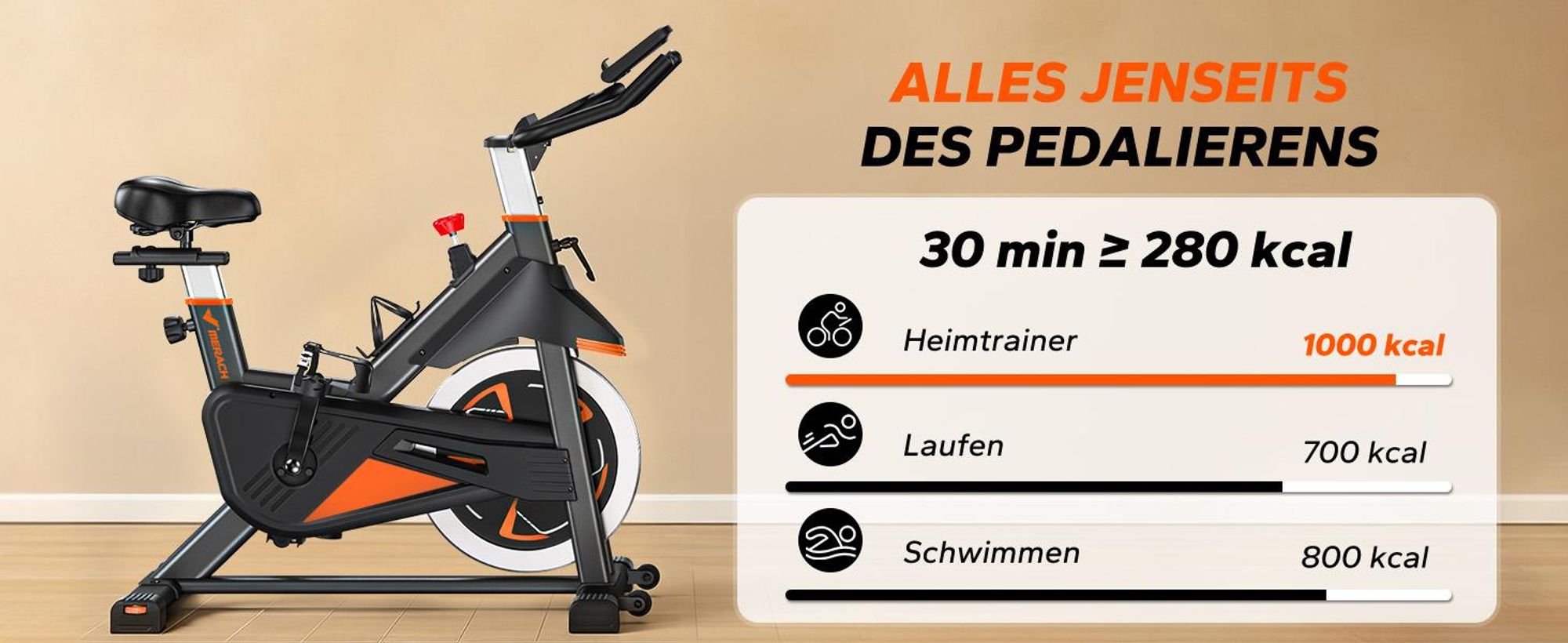 Leises Magnetischer Heimtrainer, Fitnessbike für Zuhause mit LCD, Tablet-Halter, 0–100 % Widerstand, kompatibel Kinomap/Zwift, verstellbar, bis 180 kg