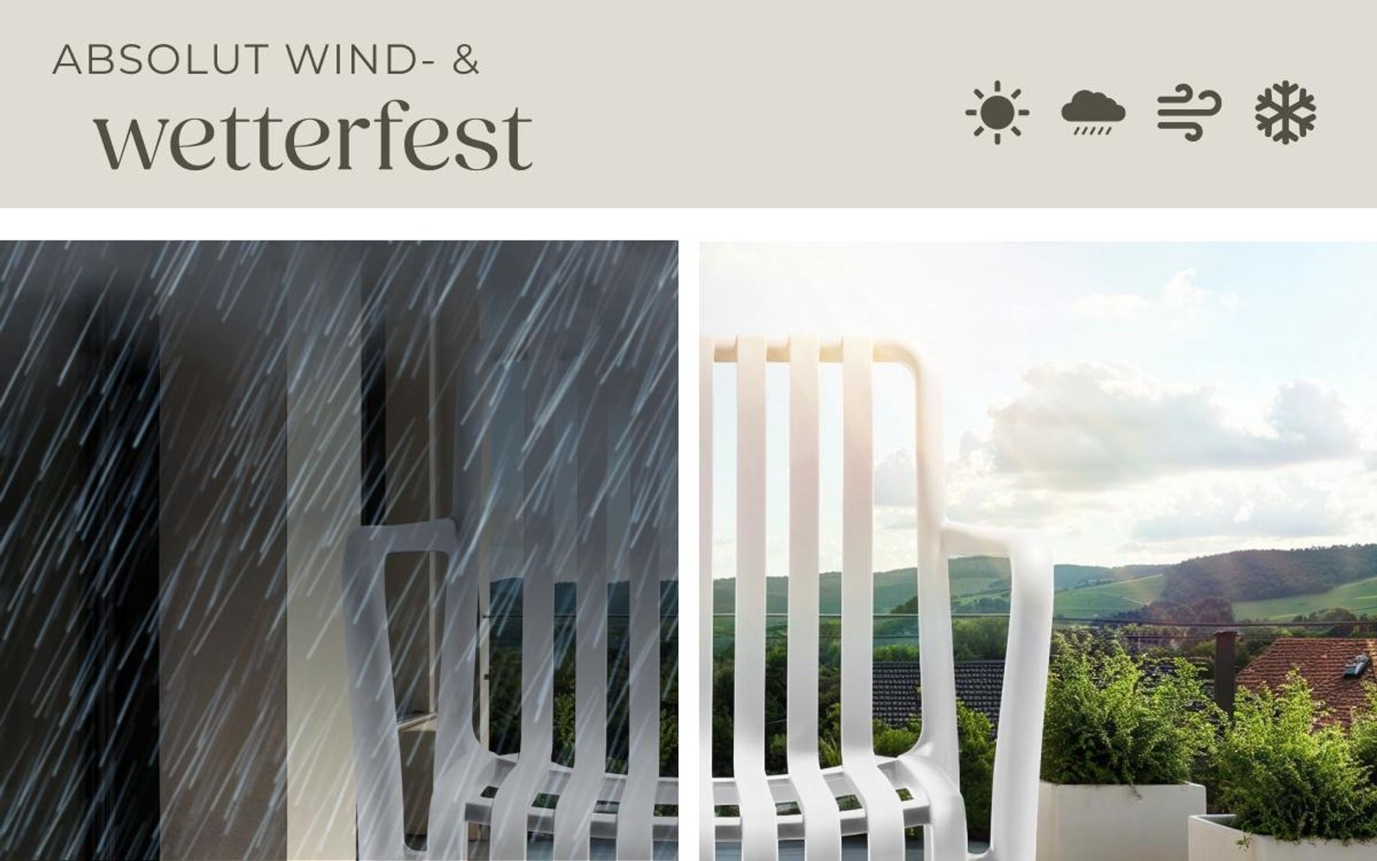 tectake® Gartenstühle Alcudia, wetterfest, stapelbar