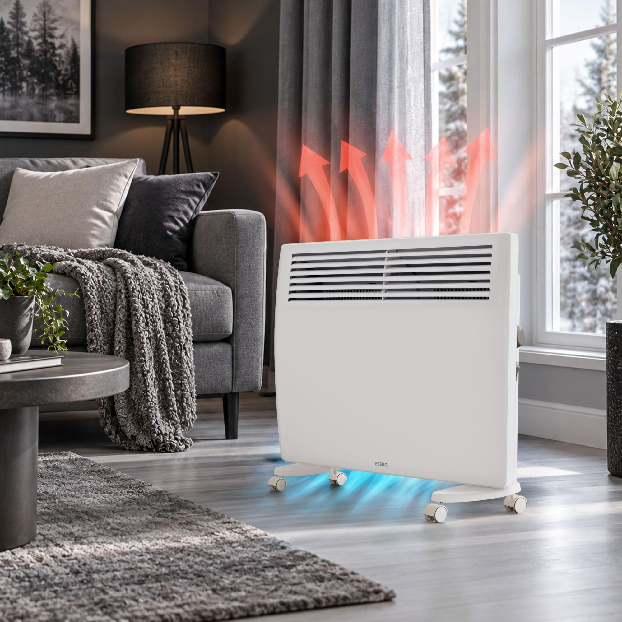 EBERG VECTO 1kW Grzejnik konwektorowy 1000 W Termostat Biały