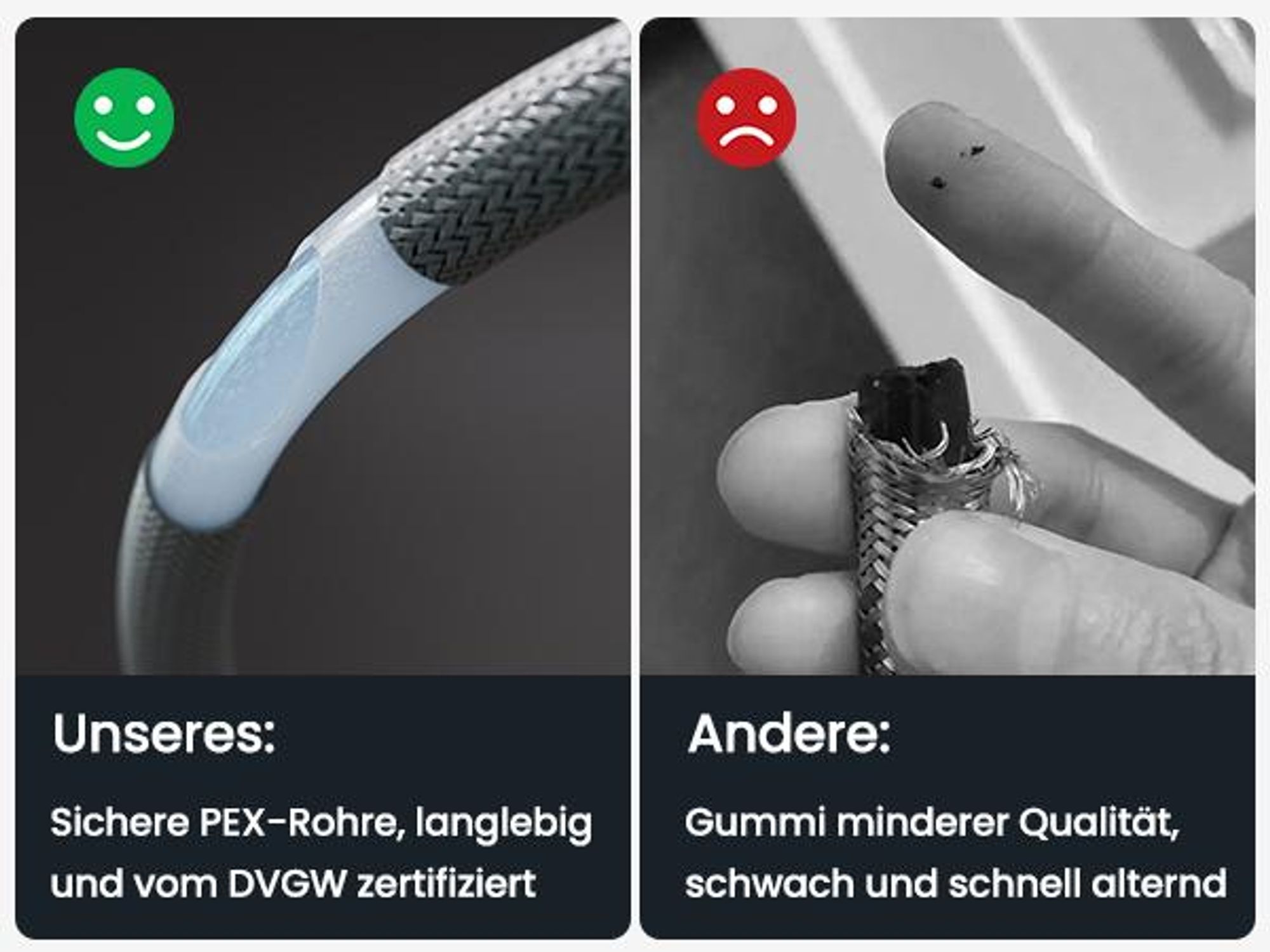 CECIPA MAX Küchenarmatur Ausziehbare Küchenarmatur mit Brause, Hochdruck-Mischbatterie für die Küche mit 2 Strahlarten, Spültischarmatur aus Edelstahl