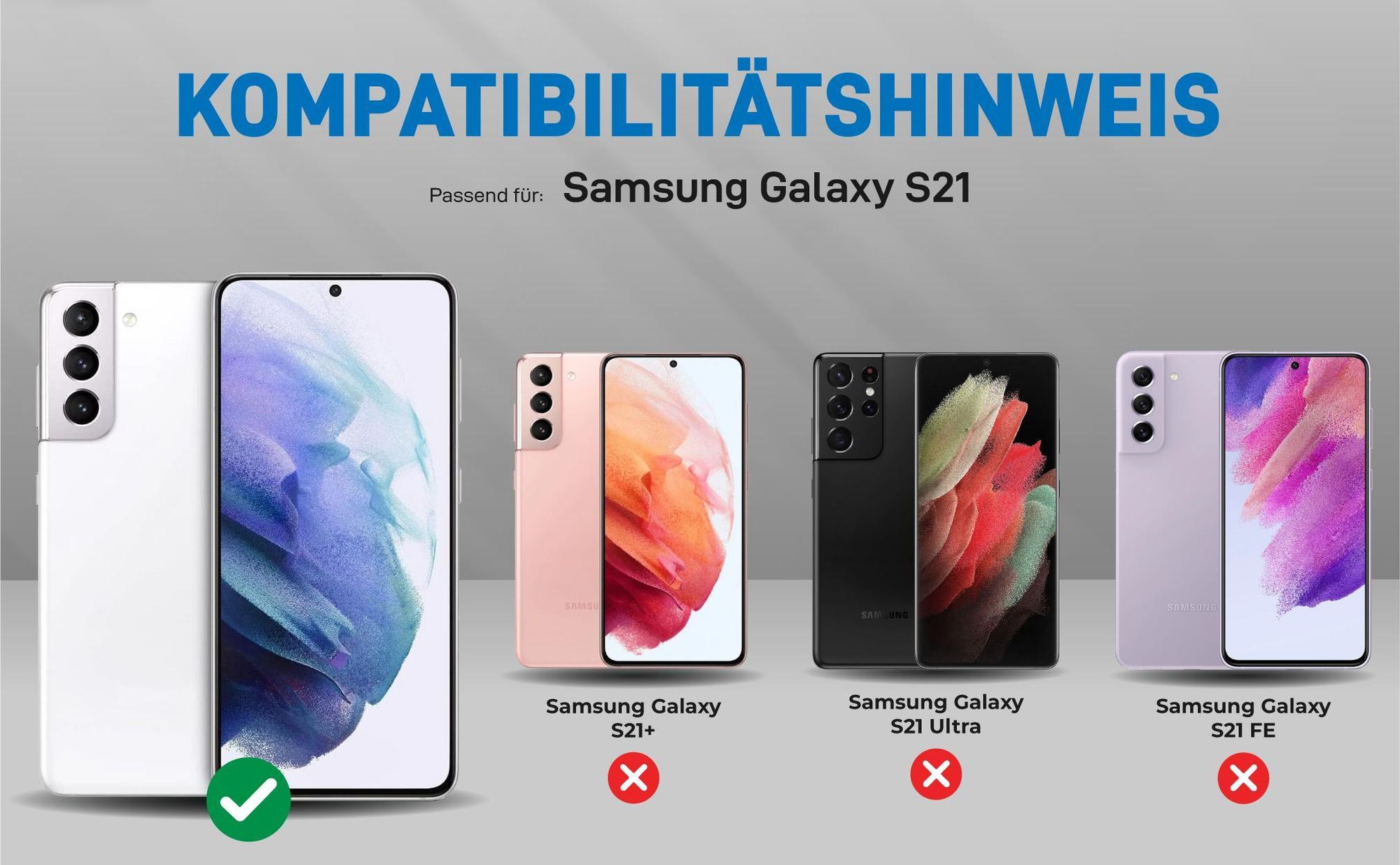 Kompatibilitätshinweise Hülle für Samsung Galaxy S21
