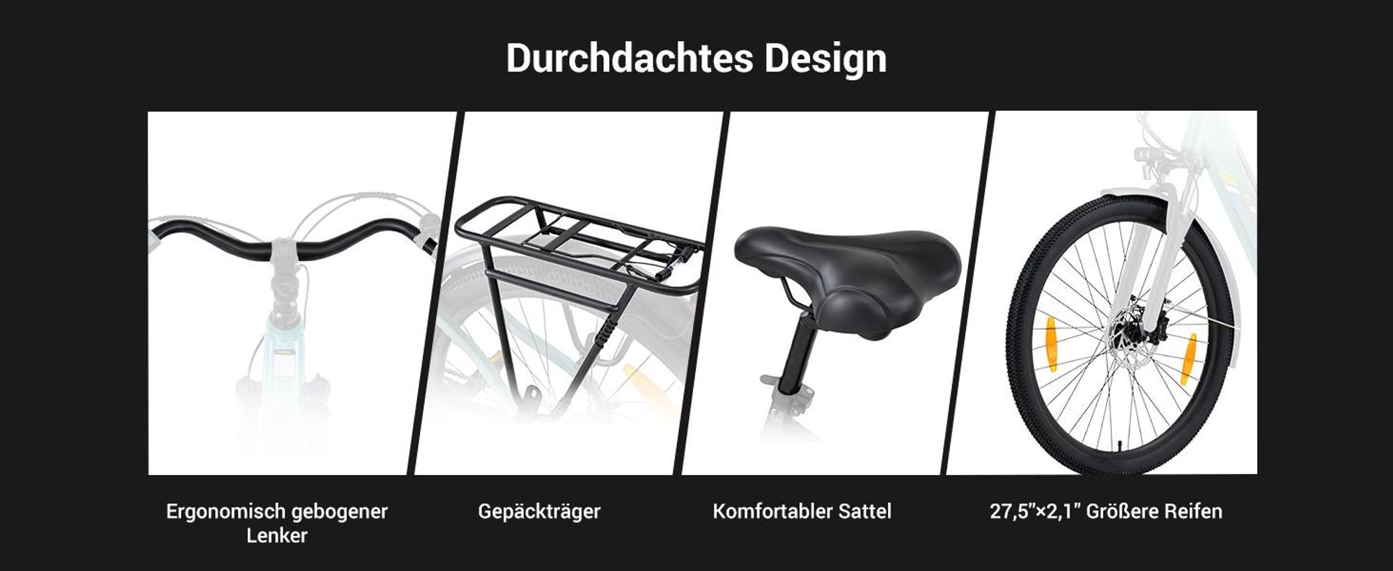Touroll Urbano 3 E-Bike 250W, 540W Peak, 70Nm Drehmoment, 120km Reichweite, Hydraulikbremsen, Shimano 7-Gang