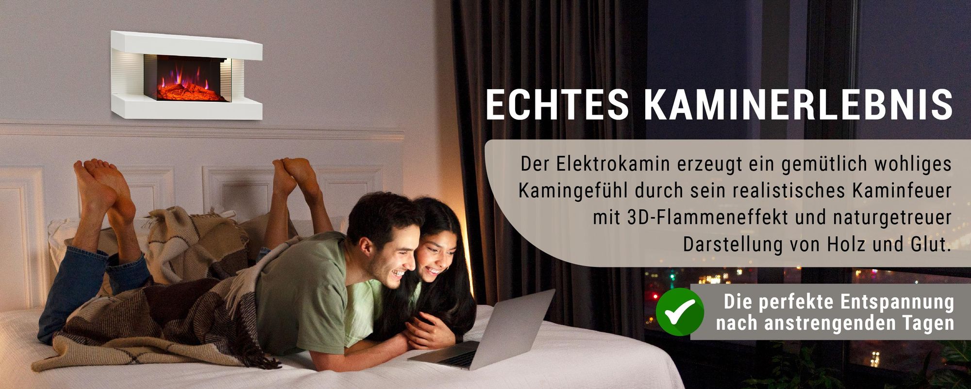 Elektrokamin BALDERIA Ida – Wandkamin - Weiss