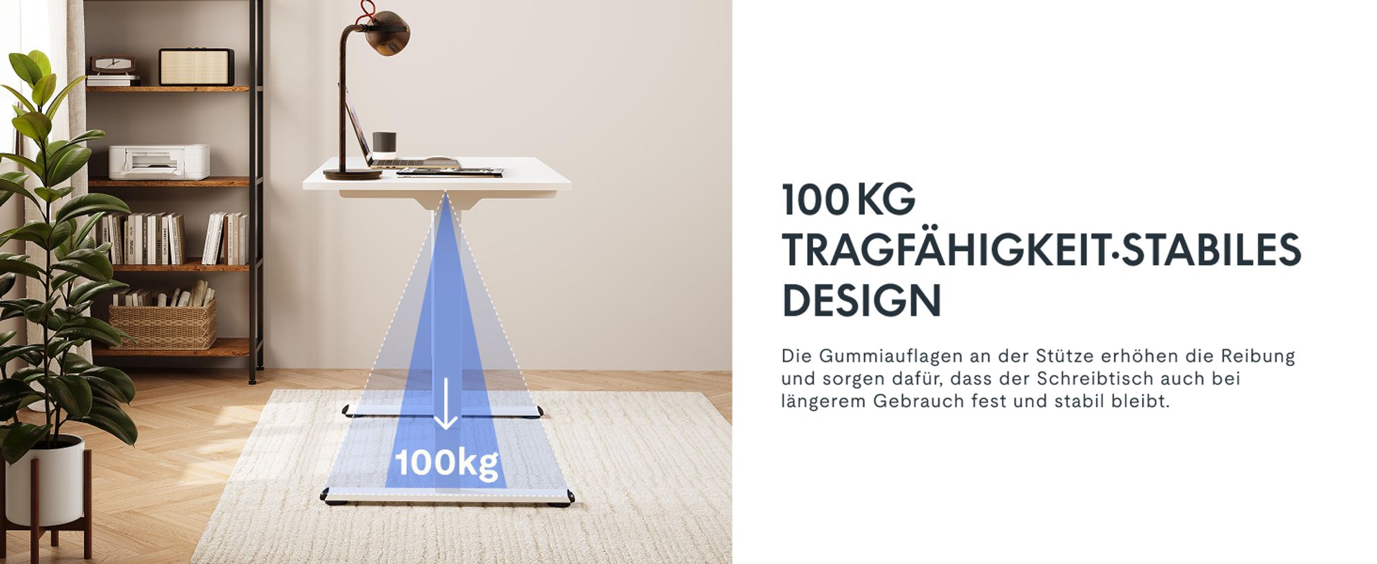 FLEXISPOT Höhenverstellbarer Schreibtisch  EU, 22mm Einteilige Tischplatte 140x80cm, Elektrisch mit 2 starken Motoren, 4 Memory-Funktion (Weiß)