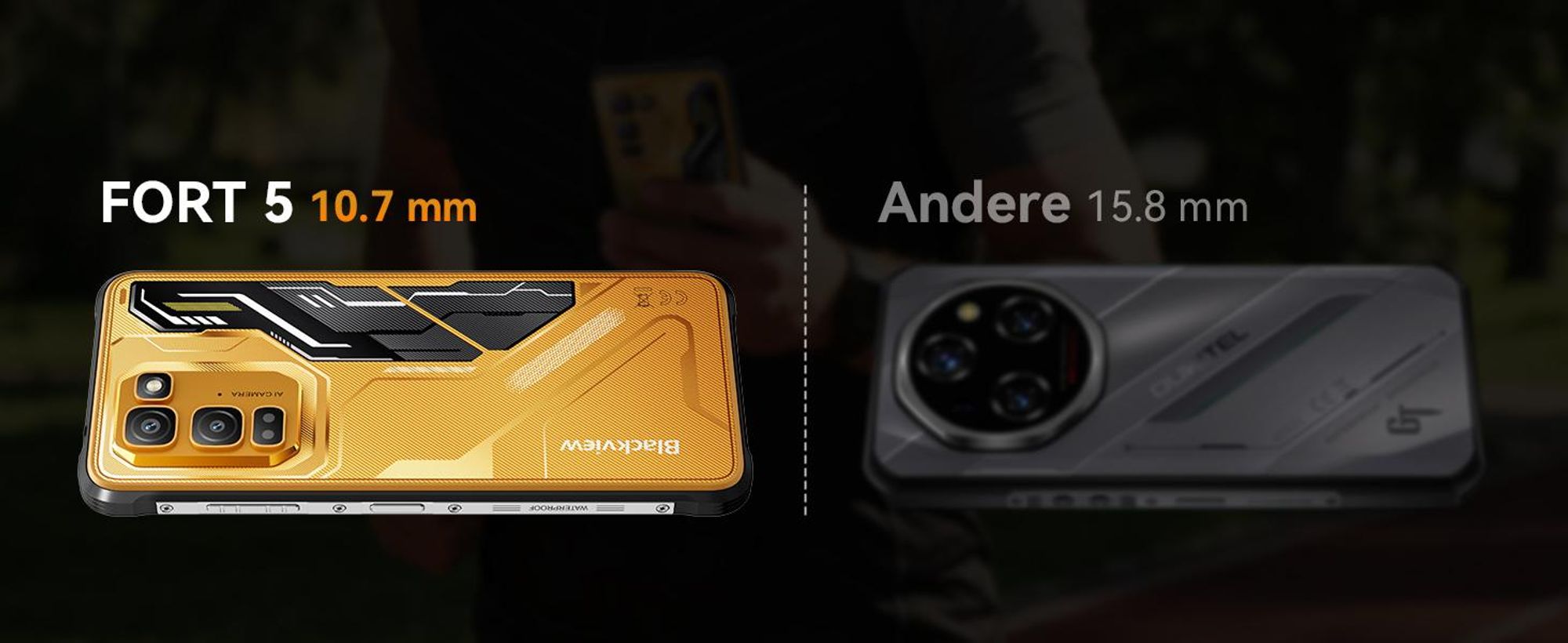 Blackview FORT 5  incl Aurabass1,AI Outdoor Handy,36(12+24)+256GB, 6,78" HD,120 Hz,NFC,IP68 und IP69K,108 MP Hauptkamera, Android 16,5000 mAh