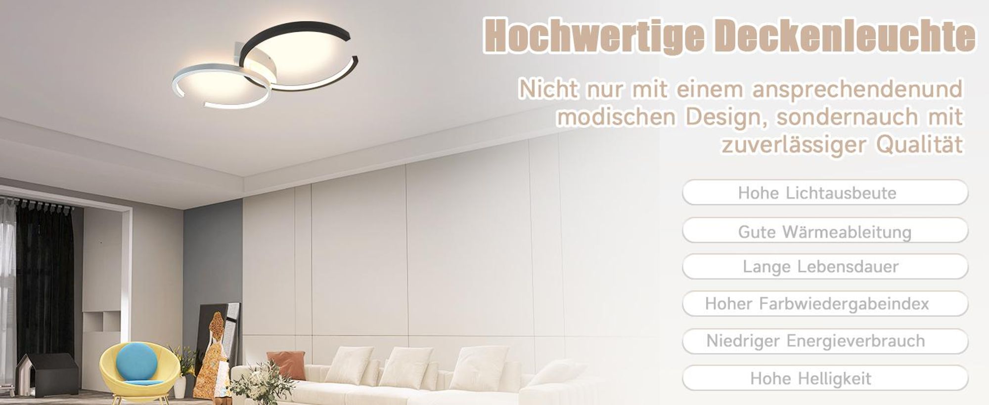 ZMH Lampa sufitowa LED 55 cm 37W ściemnialna z pilotem Lampa do salonu Lampa do jadalni Lampa do sypialni Lampa do łazienki