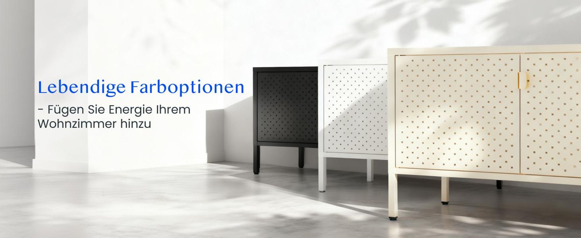 FLEXISPOT TV Schrank Metall – Sideboard mit Lüftungslöchern, 3 Türen & verstellbaren Füßen für Wohnzimmer, Büro, Schlafzimmer, 118x39x55 cm, Gelb