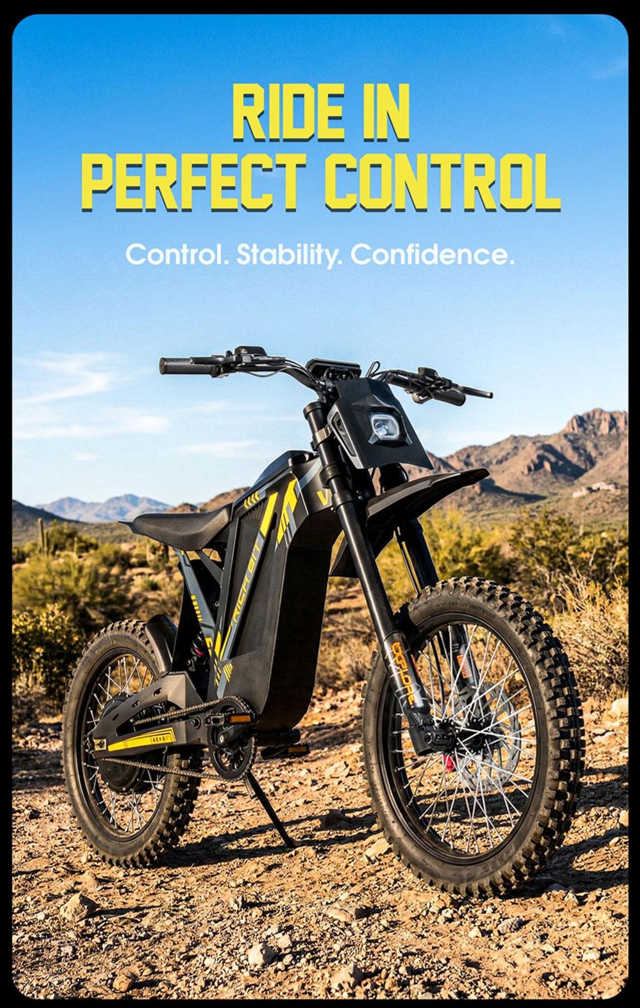 V9 Elektryczny motocykl enduro, 48V 20Ah, 17 cali, pełna amortyzacja, hydrauliczne hamulce tarczowe