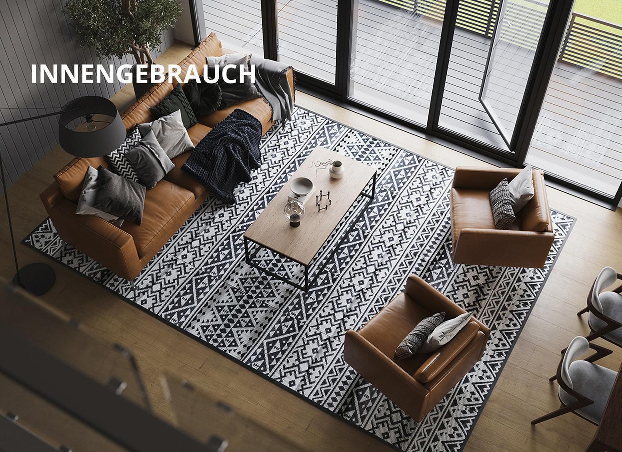 Geometrisches Muster im modernen Innenbereich.