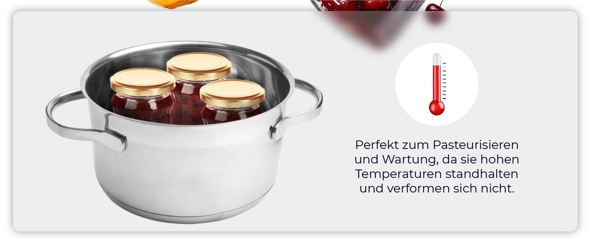 KADAX Einmach-Deckel Set aus Metall "Virbo", mit 6 Einrastzähnen, Gemüse, 82 mm, 50 Stück