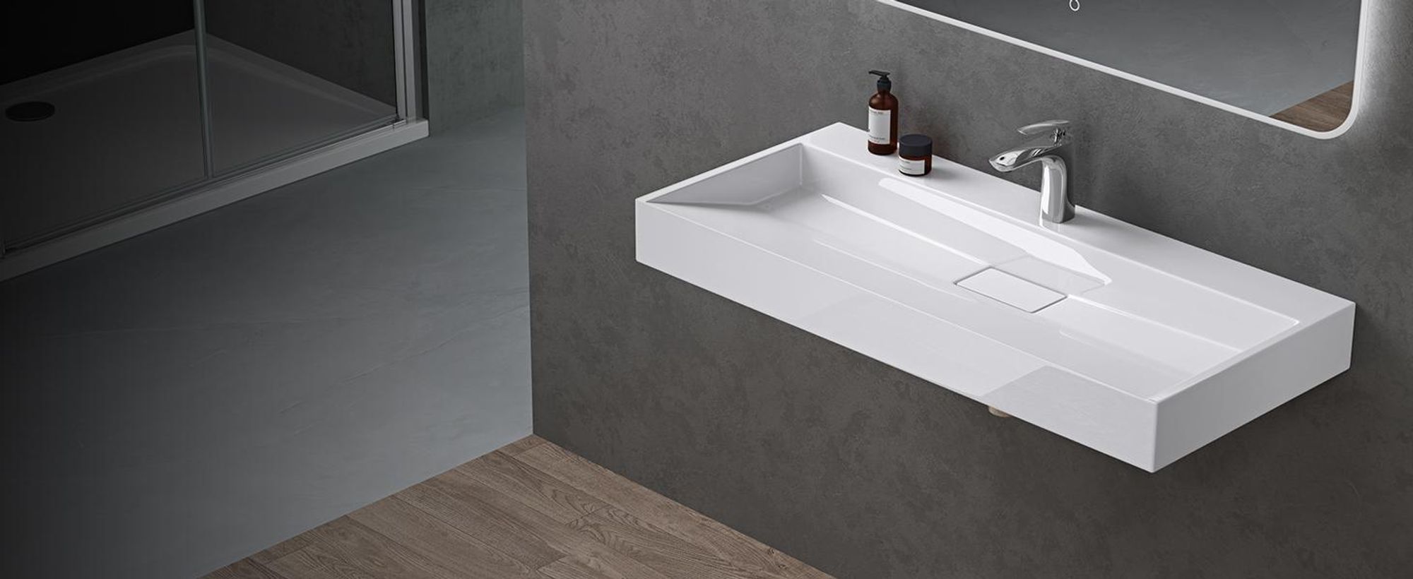 doporro Waschbecken Aufsatzwaschbecken Mineralguss Hängewaschbecken Waschtisch matt weiß 50x38x11cm ohne Armaturloch inkl. Ablaufgarnitur Colossum19