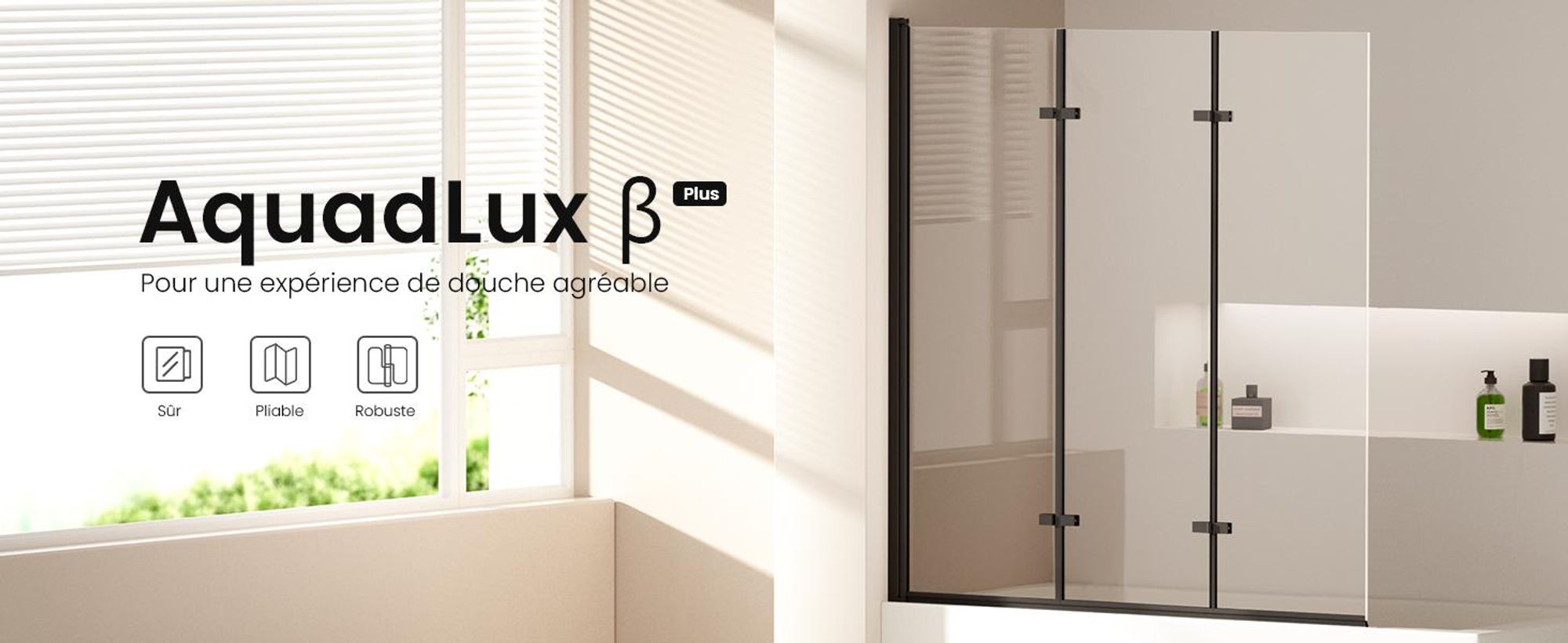 EMKE Paroi de douche 120 x 140cm cadre noir mat baignoire paroi pliante nano-revêtements ESG verre de sécurité paroi de douche verre pour baignoires