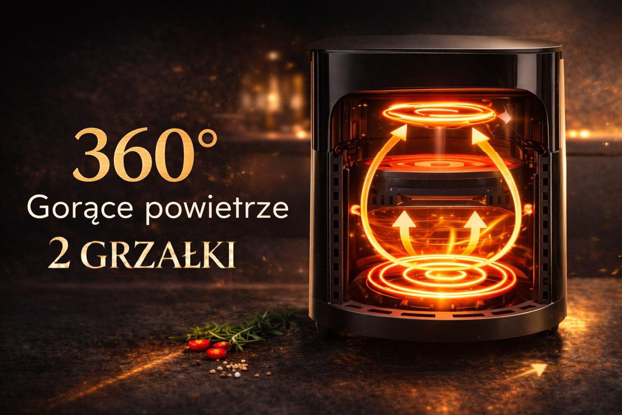 Frytkownica Beztłuszczowa 2000W 2 Grzałki 6L Frytownica Na Gorące Powietrze Funkcja Suszenia Okienko Podglądu Kalorii Frytownica Powietrzna