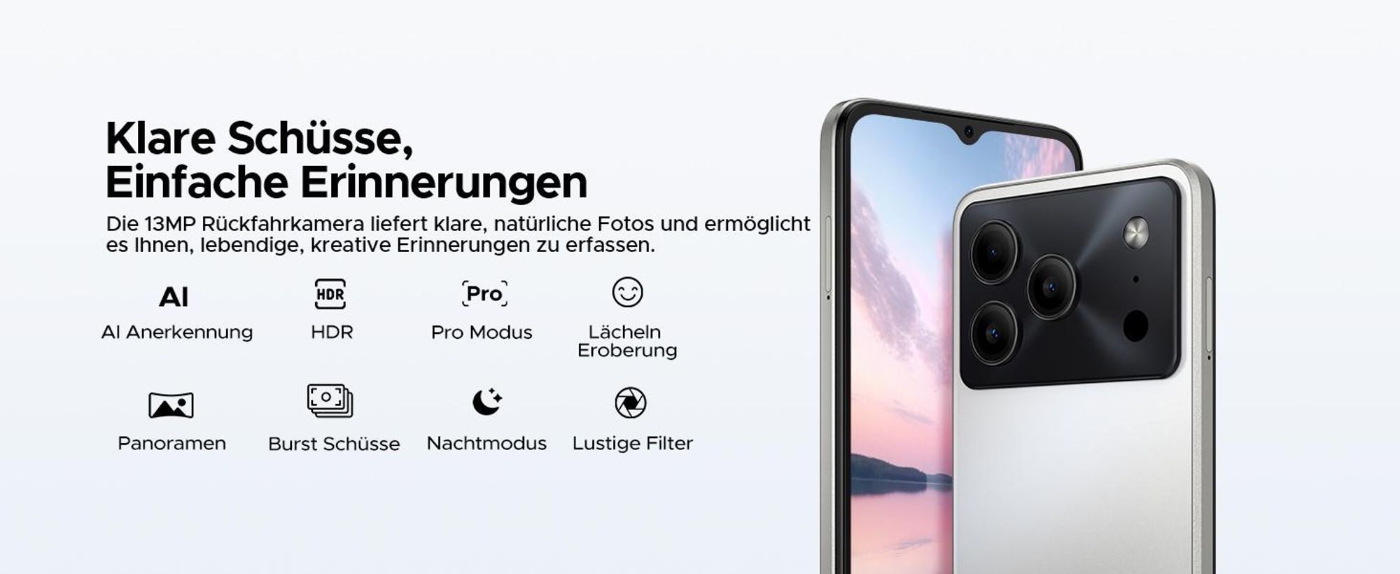 DOOGEE Note56 Pro Smartphone Handy, Android 16, 6,56" 90Hz, 6150mAh Akku, 32GB RAM+128GB ROM, 4G Dual-SIM, 13MP, NFC, Fingerabdruck, Gesichtserkennung