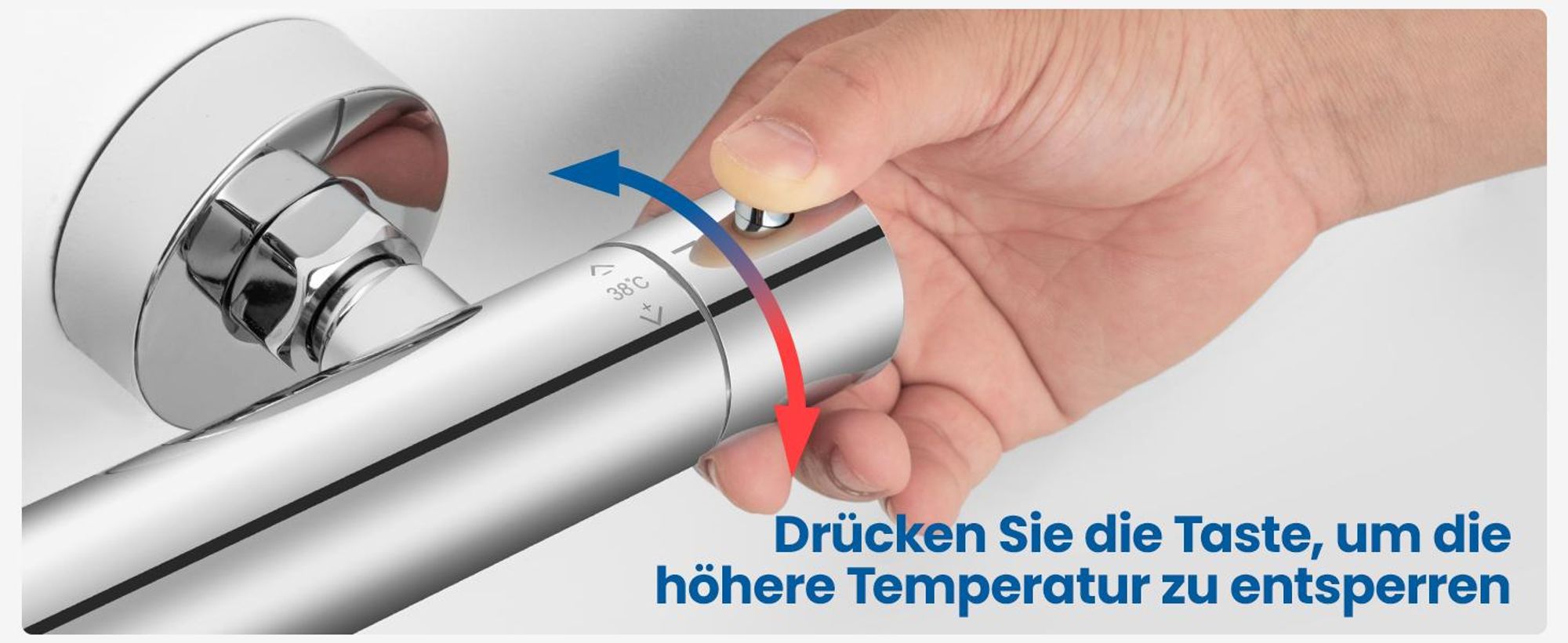 Auralum Duschthermostat Duscharmatur, Duschmischerventil mit 38 ° C Sicherheitstaste, Heiß- und Kaltwassermischer Konstanter Temperaturregelbereich für Badezimmer - Chrom