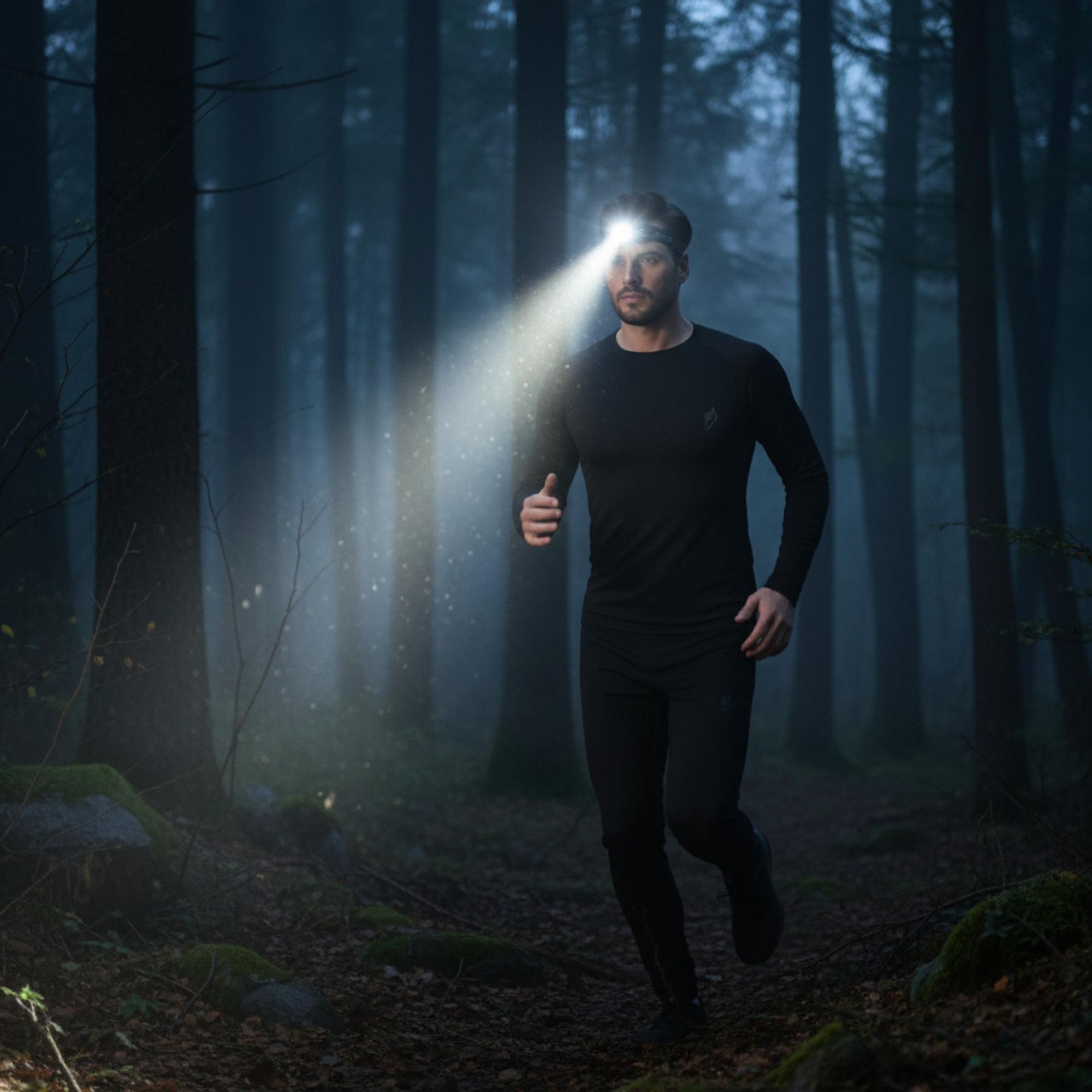 LED Stirnlampe Wiederaufladbar, 360lm Kopflampe mit Gestensteuerung & Zoom, Rotlicht & IPX4 Wasserdicht, 1800mAh Akku, EVI TECH NightFlare