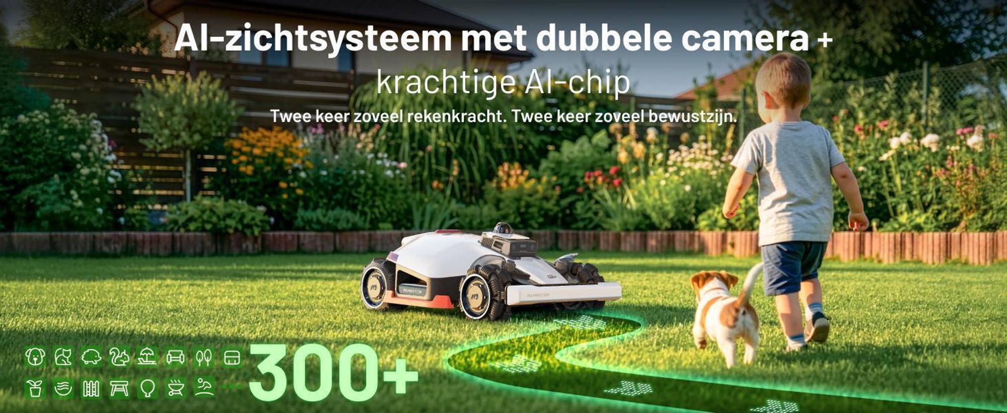 Robotmaaier Mammotion LUBA 3 AWD 1500 met wasstandaard, zonder kabel, voor 1500 m², vierwielaandrijving, hellingen tot 80%, auto-kaartgeneratie, APP
