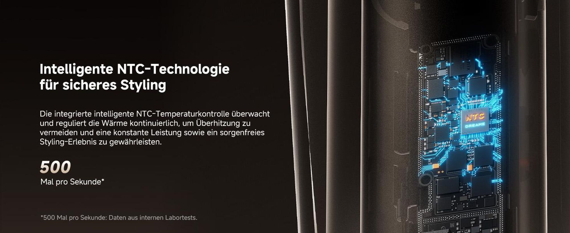 DREAME Air-Auto One-Touch Lockenstab,MCH-Heizsystem,360°-Lockenfunktion,LED,NTC-Temperaturregelung,3 Heizstufen,Verwicklungsschutz,2,8m Länge,Gold