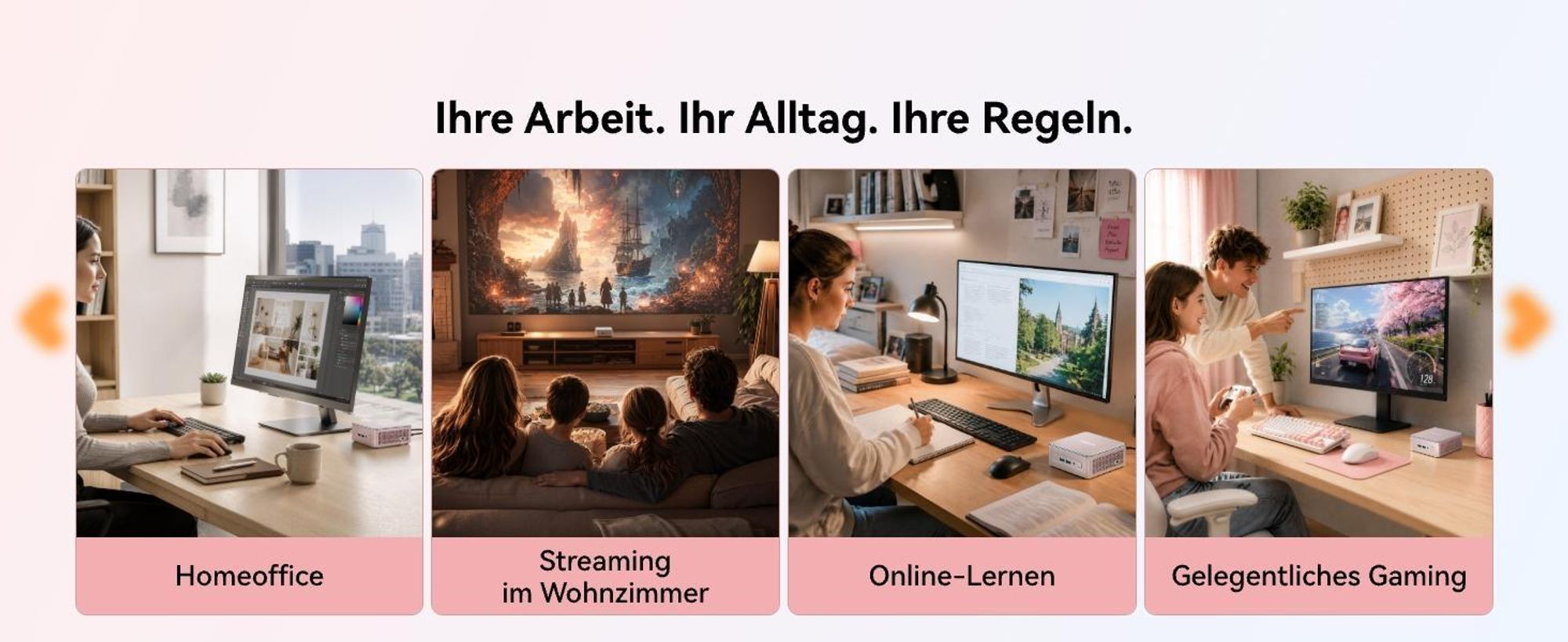GEEKOM A5 2027 Mini PC, AMD Ryzen 7 7730U bis 4,5 GHz, 16 GB DDR4 RAM, 500 GB SSD, aufrüstbar, 4 Displays, 2,5G LAN, vorinstalliertes System