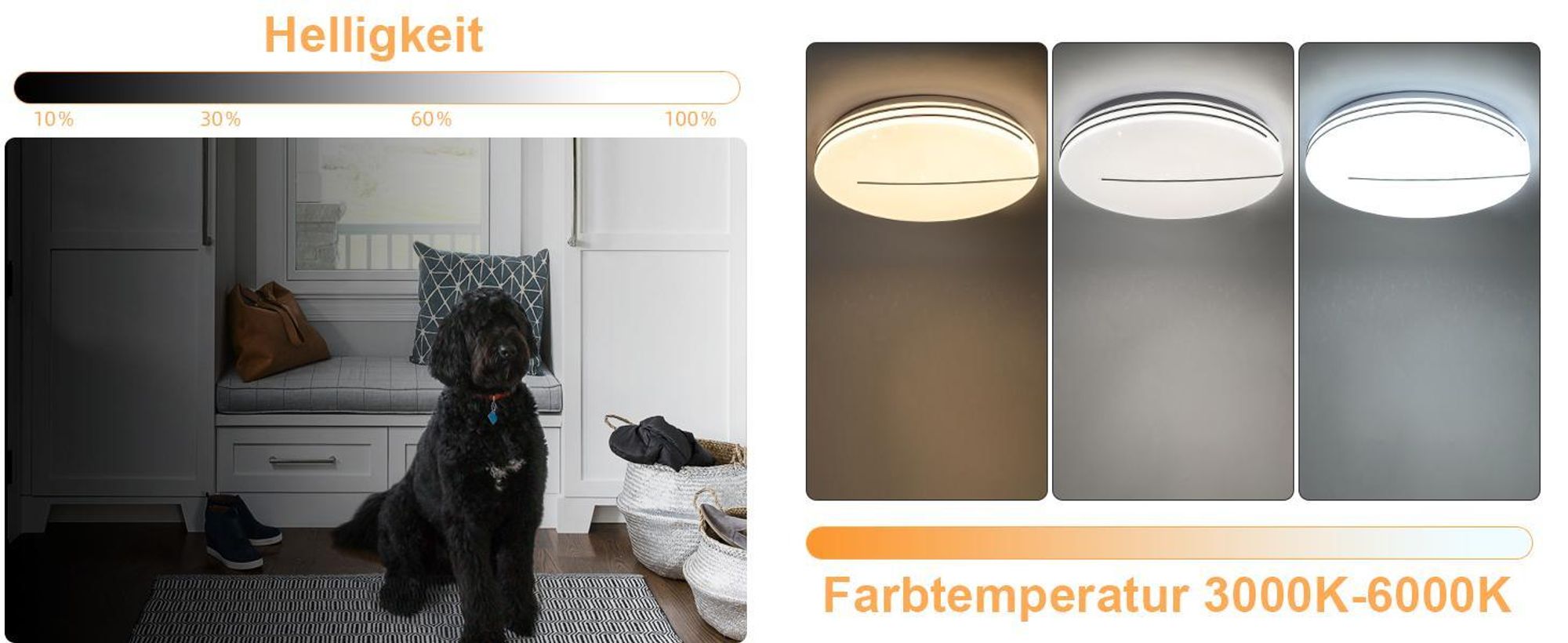 ZMH lampada da soffitto LED da soggiorno - Ø40cm lampada da soggiorno dimmerabile con telecomando 44W lampada da camera da letto cielo stellato camera da letto moderna illuminazione da soffitto rotonda per cucina corridoio
