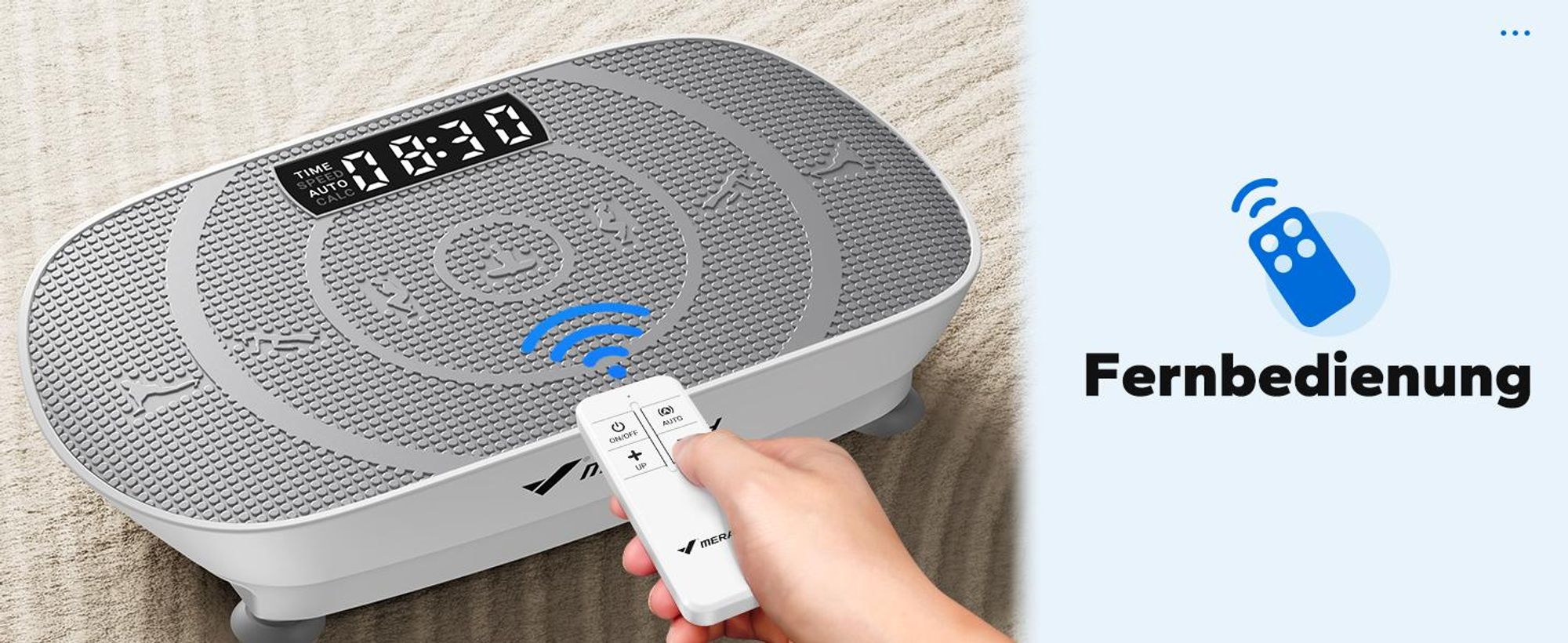 Vibrationsplatte – Mini-Vibrationsplattform mit LED-Display, mit Fernbedienung, für Ganzkörpertraining zu Hause, bis 136 kg