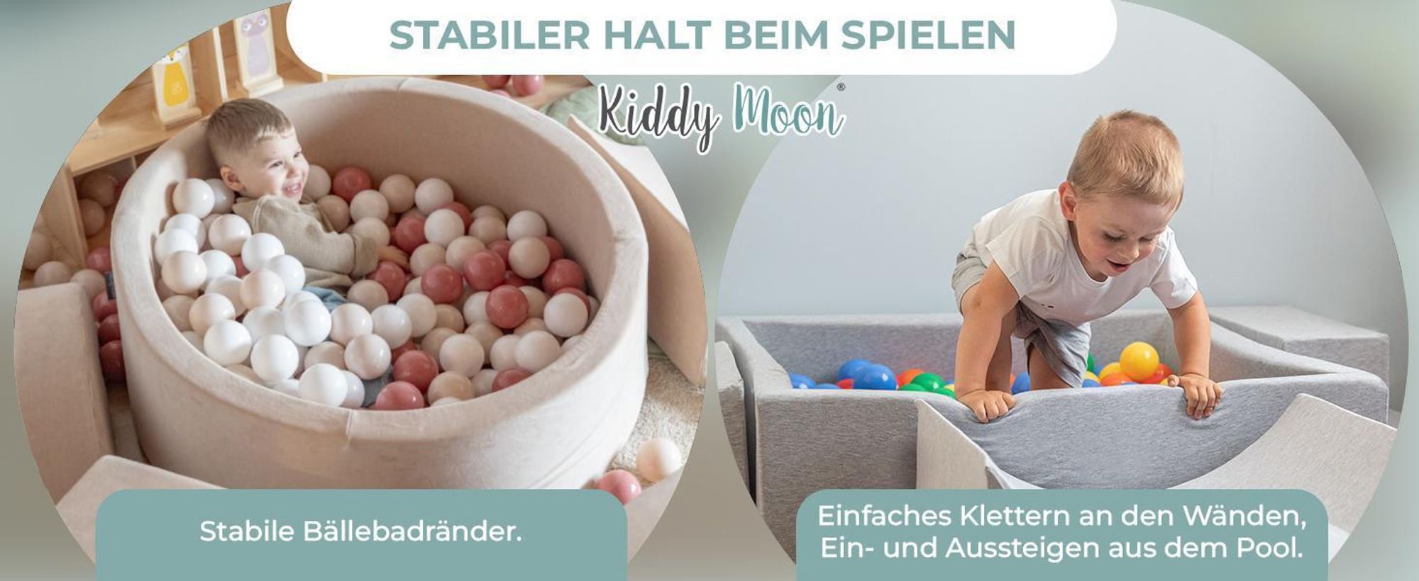 KiddyMoon Velvet Spielplatz Aus Schaumstoff Mit 100 Bälle 7cm Hindernisläufen Rund Bällebad Mit Zwickel Element Für Babys Und Kinder