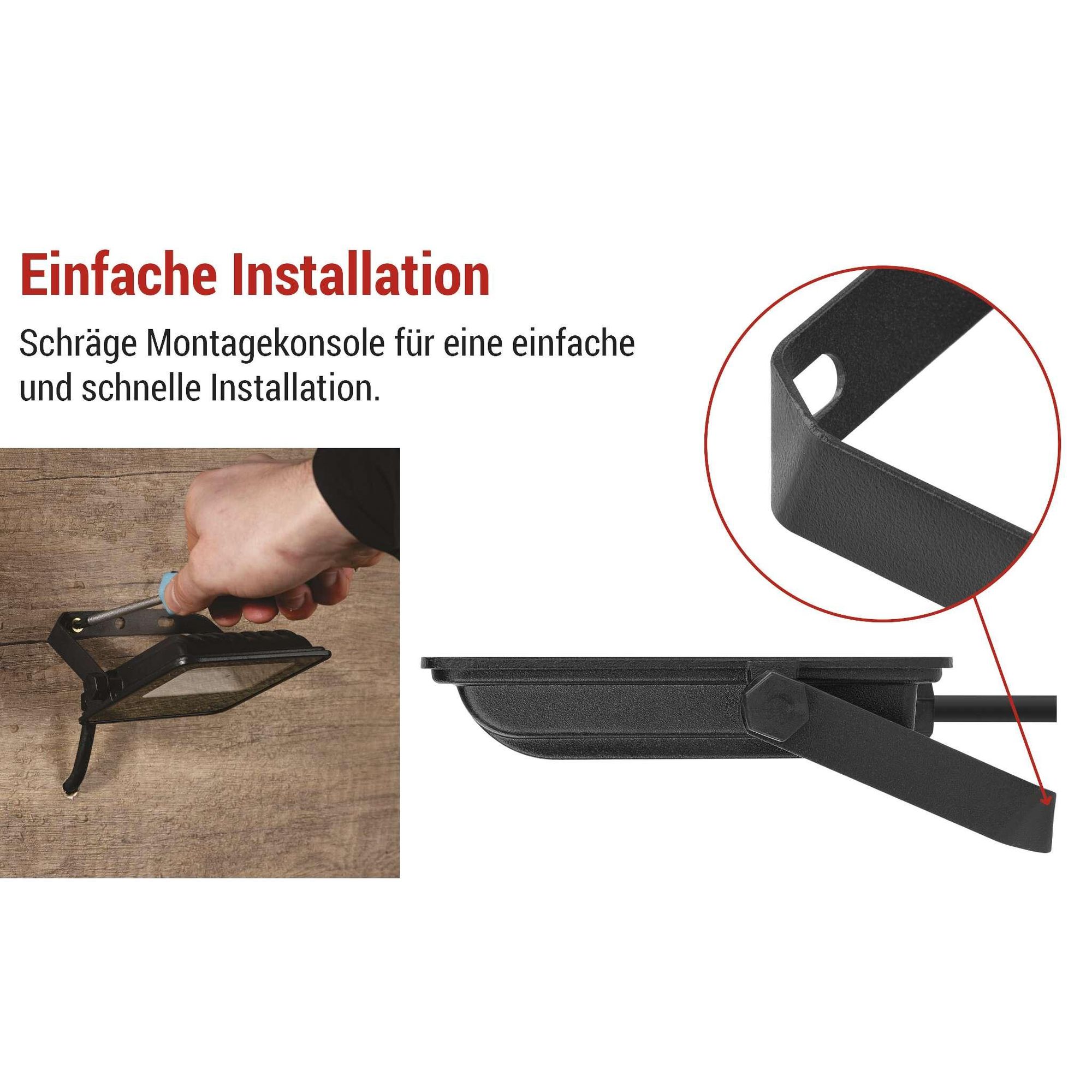 EMOS LED-Strahler VISIO 10W, 1500 lm, ultradünnes Aluminium Flutlicht, wasserdicht, neutralweiß, hohe Lichtleistung 150lm/W, für Außenbereich, ZS2513