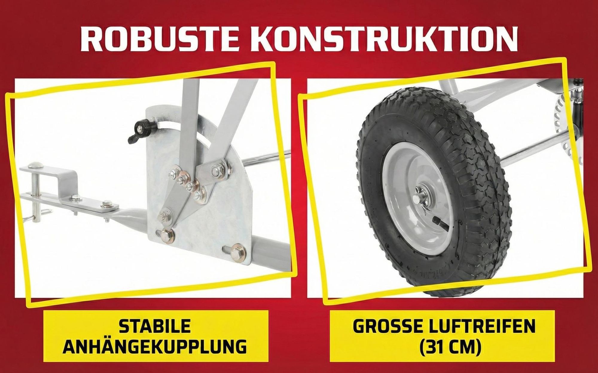 HECHT 260 Streuwagen Anhänger | 60 Liter | Für ATV / Quads / Rasentraktoren | Streumengenregulierung