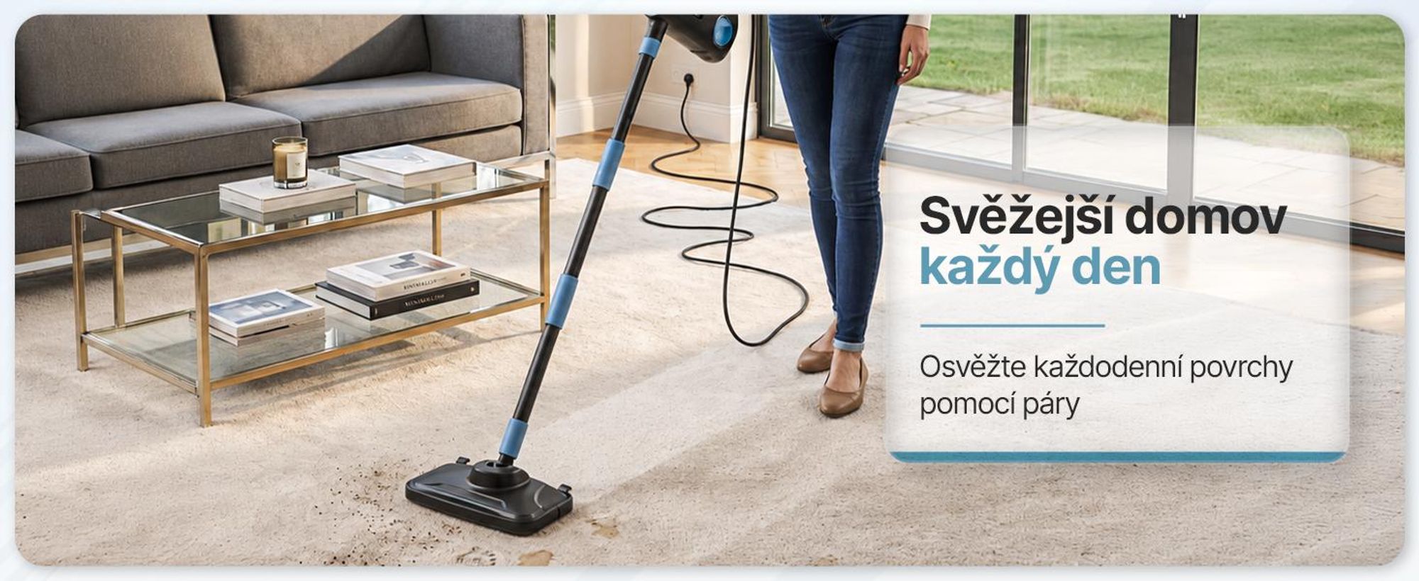 Parní čistič Olvy 14 v 1 s funkcí vytírání a dotykovým displejem – pára o teplotě 125 °C – ruční parní čistič na koberce, pohovky a tvrdé podlahy – kabel o délce 5 m