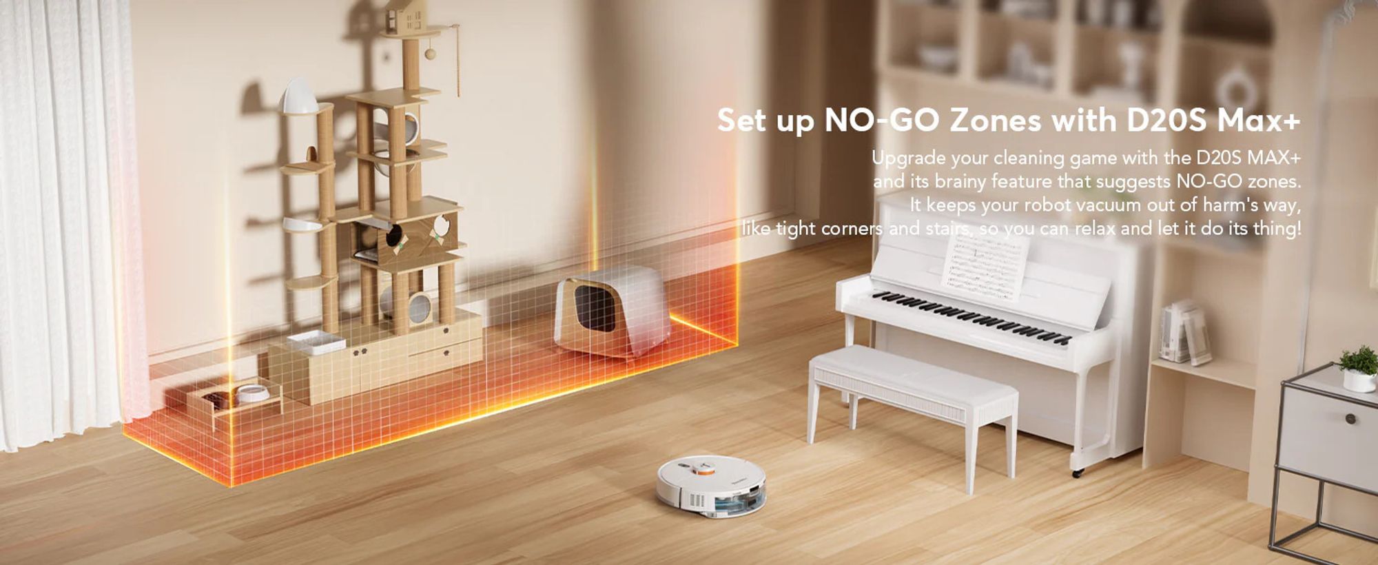 Teendow D20S Max Saugroboter mit Wischfunktion, 6000Pa, LiDAR, Selbstentleerung, App & Sprachsteuerung, 3-in-1, Weiß