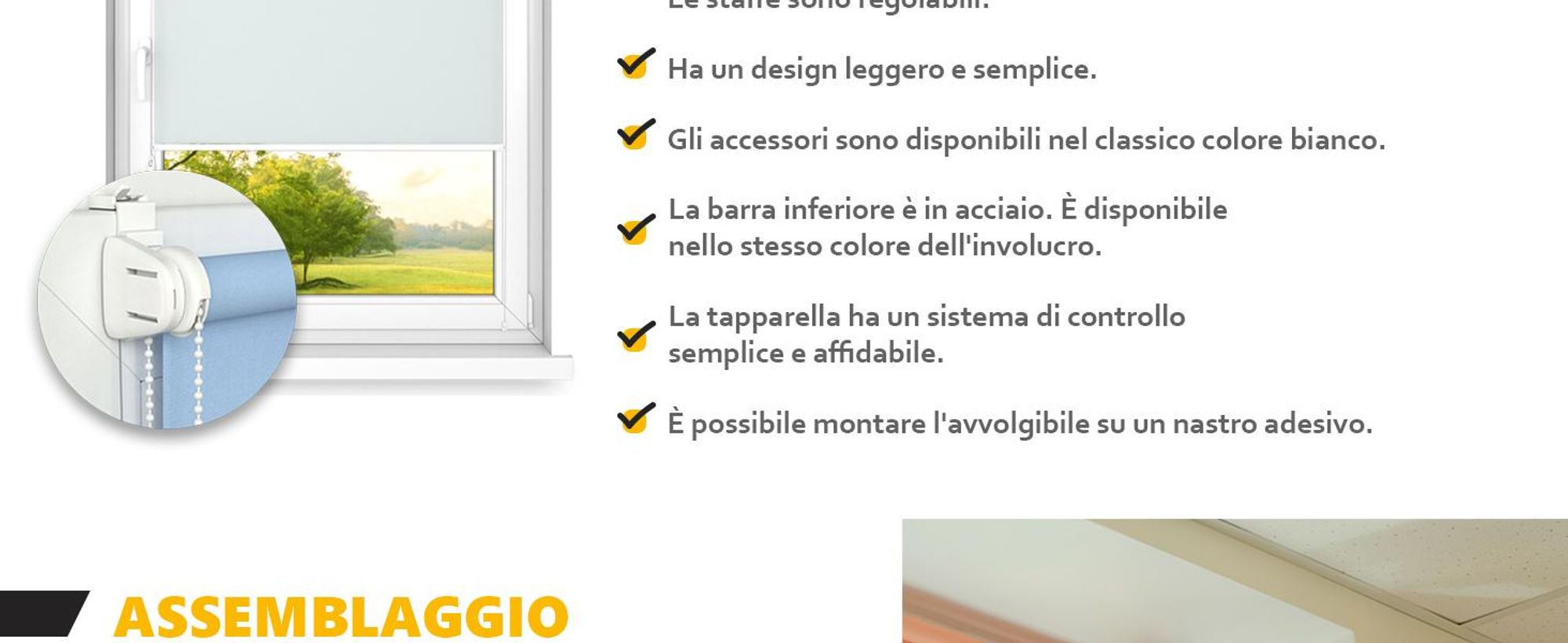 time4blinds, Mini store, senza fori, 800x1400 mm, Grigio, Sinistra