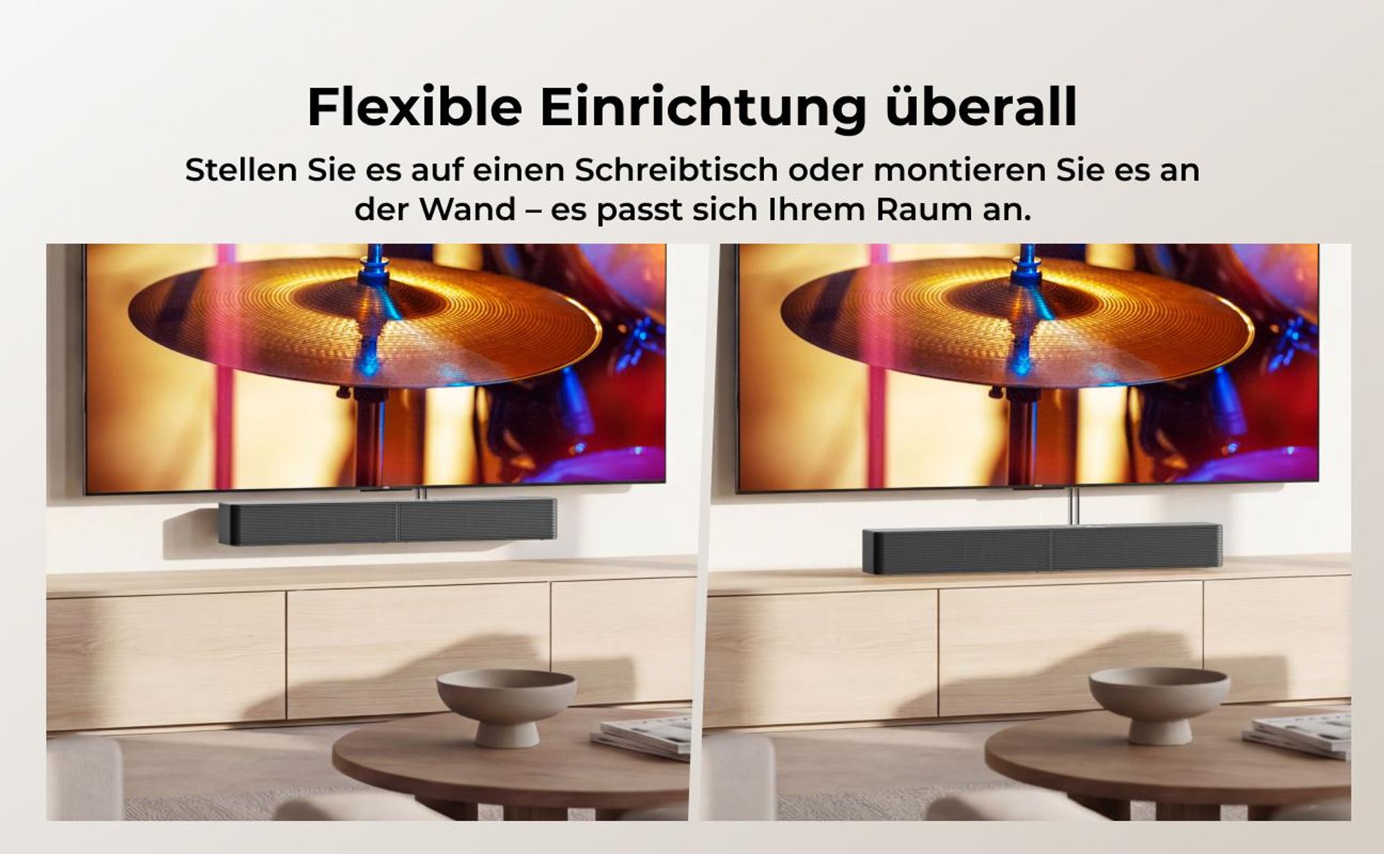 ULTIMEA 2.1-Kanal Soundbar mit kabellosem Subwoofer, 240 W Spitzenleistung, VoiceMX & BassMX, App-Steuerung, HDMI, Bluetooth® 6.0, Poseidon R3T