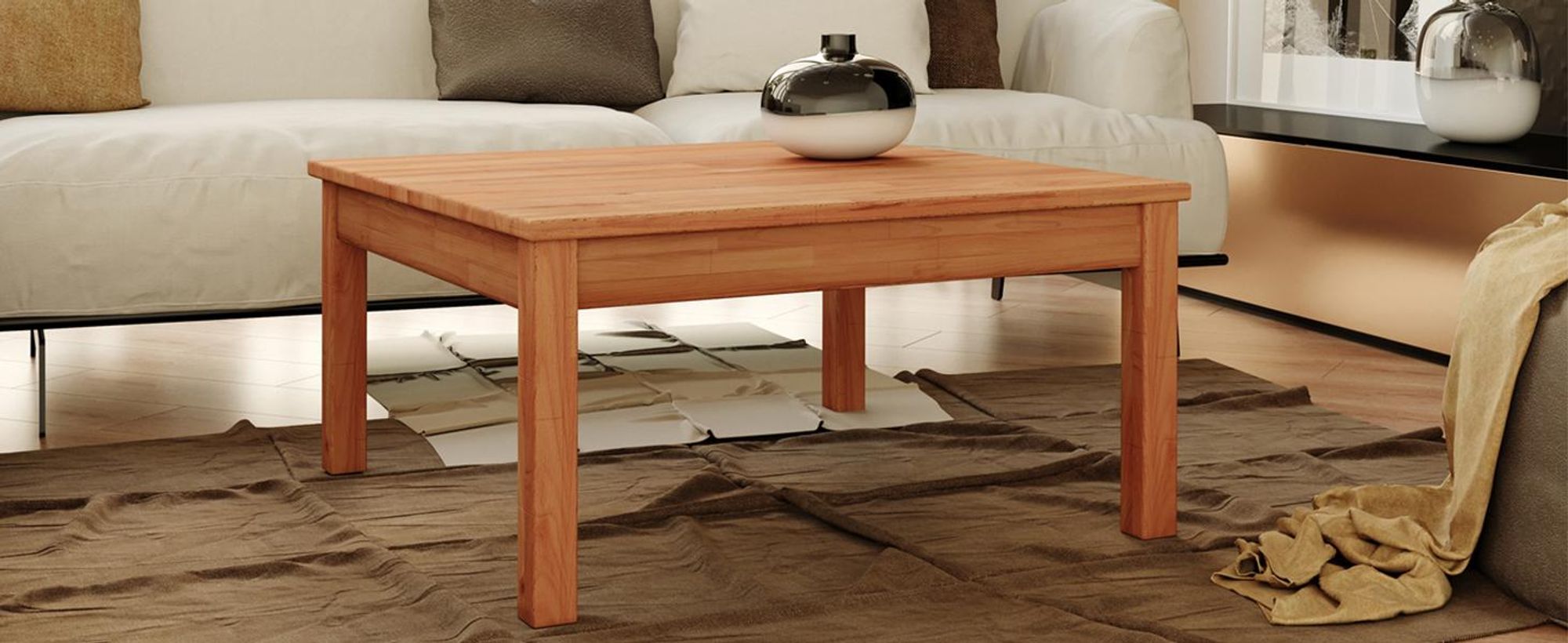 Krok Wood Couchtisch Tomas aus Massivholz in Buche 75x50x45 cm