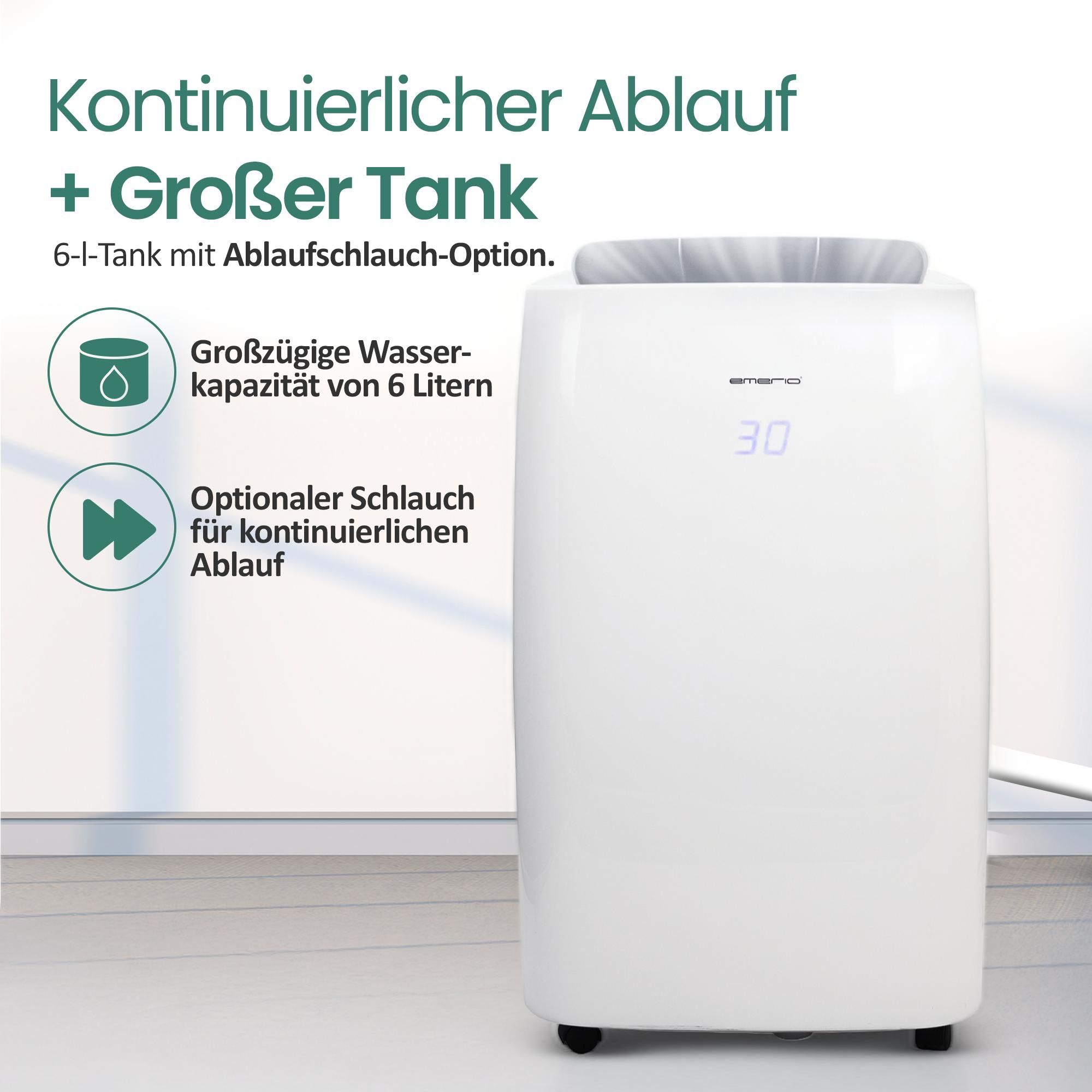 Emerio Luftentfeuchter mit digitalem Display – 20 L pro Tag – Wäschetrocknungsfunktion – 6-Liter-Wassertank – 2 Geschwindigkeiten – DH-122844