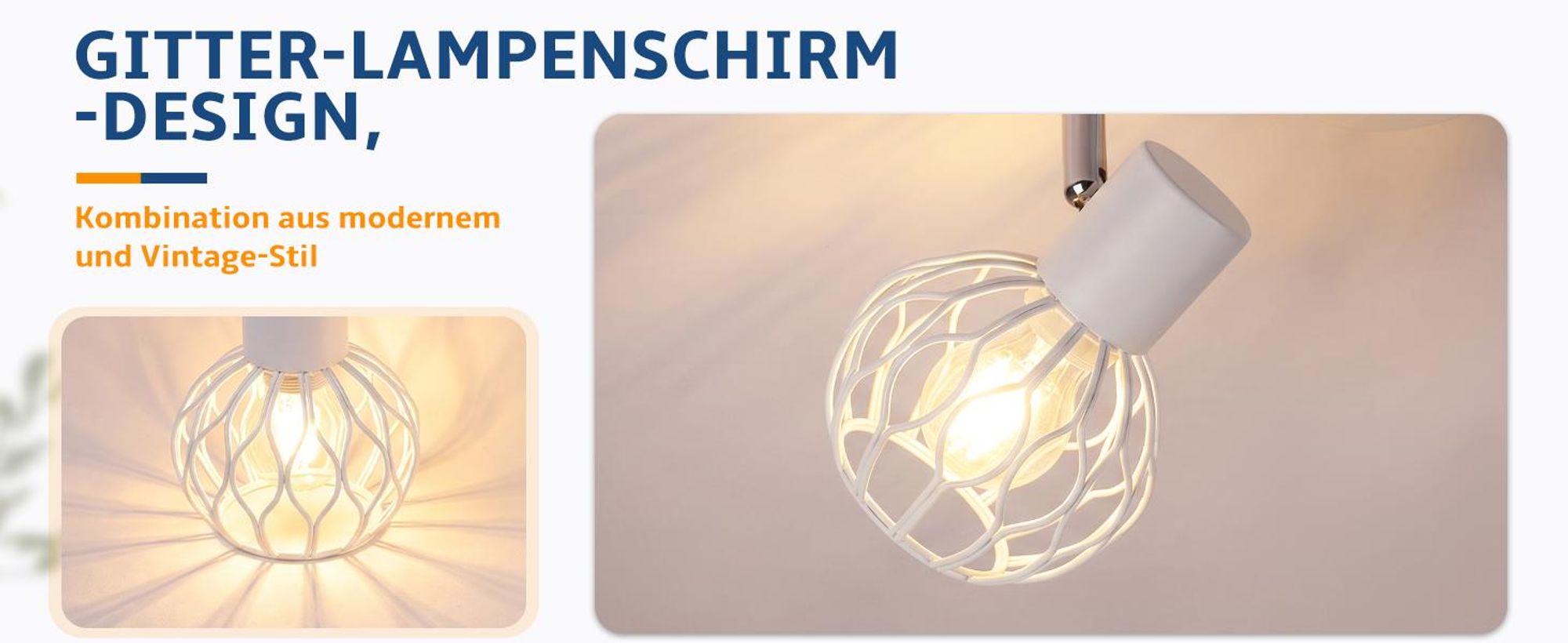 ZMH LED stropné svietidlo, 3 žiarovky, podhľavná lampa E14, kov, kuchynská lampa, otočná o 350°, lampa do obývačky, stropné bodové osvetlenie, vnútorné bodové svietidlá, chodba, kuchyňa, biela