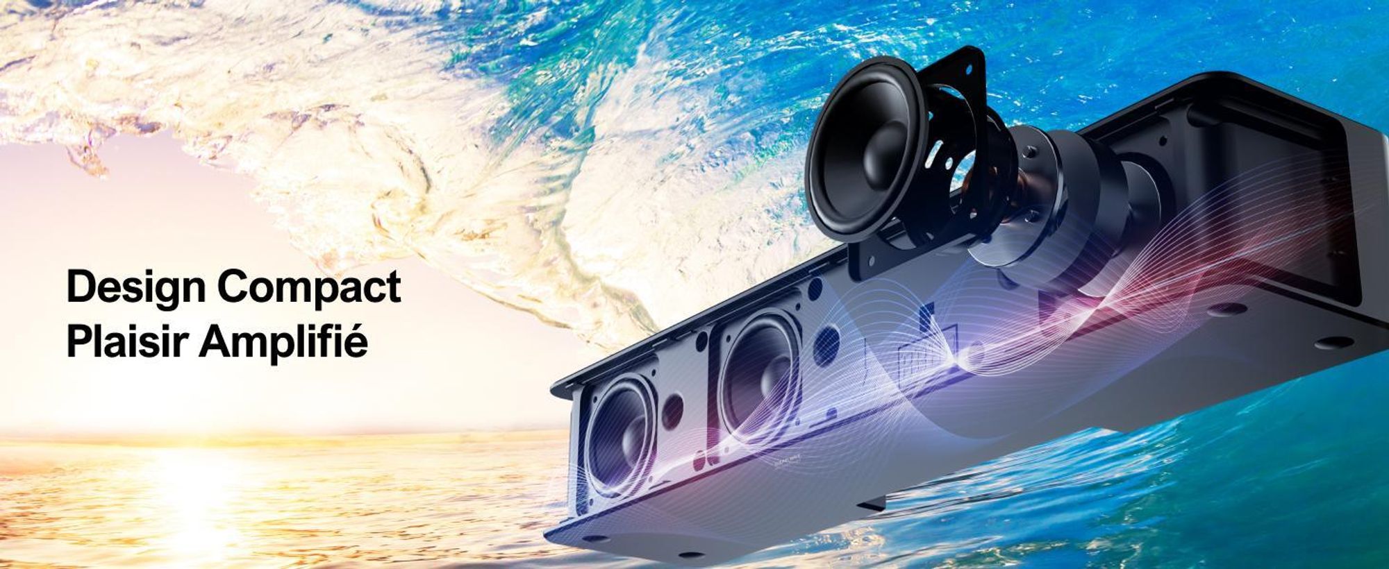 Barre de son ULTIMEA 5.1 avec Dolby Atmos, 3D Surround Sound System avec subwoofer, 2 haut-parleurs arrière, barre de son Bluetooth 5.3 avec basses réglables