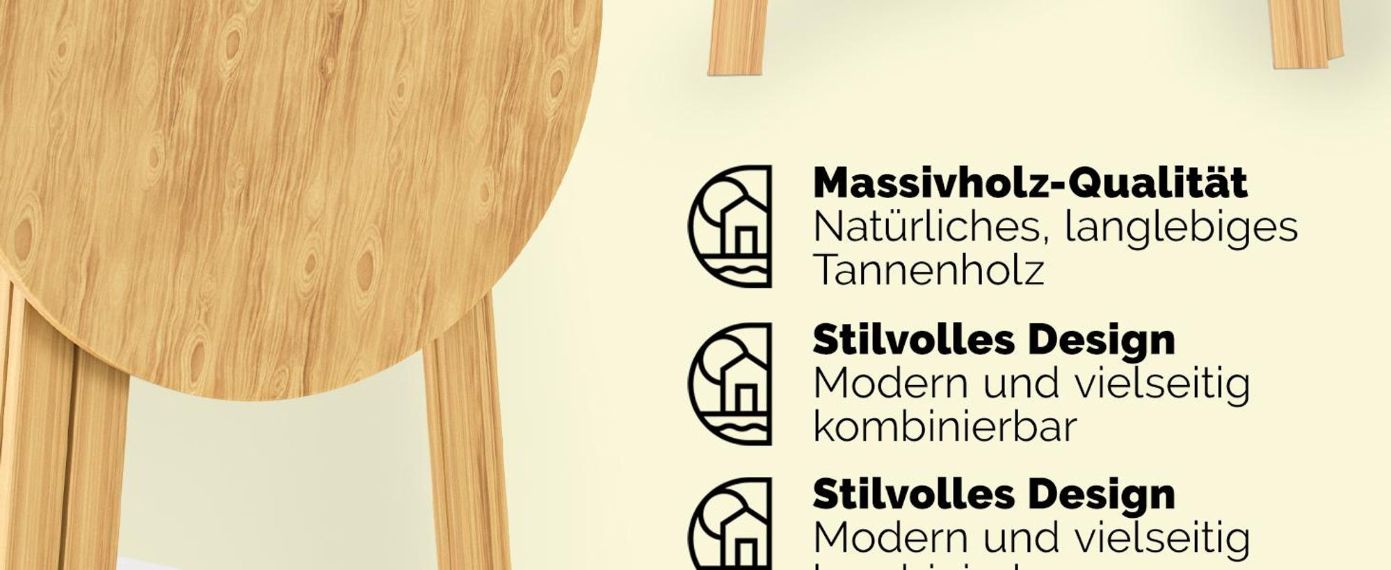 CASARIA Stehtisch Holz klappbar Ø 78 cm 111 cm hoch