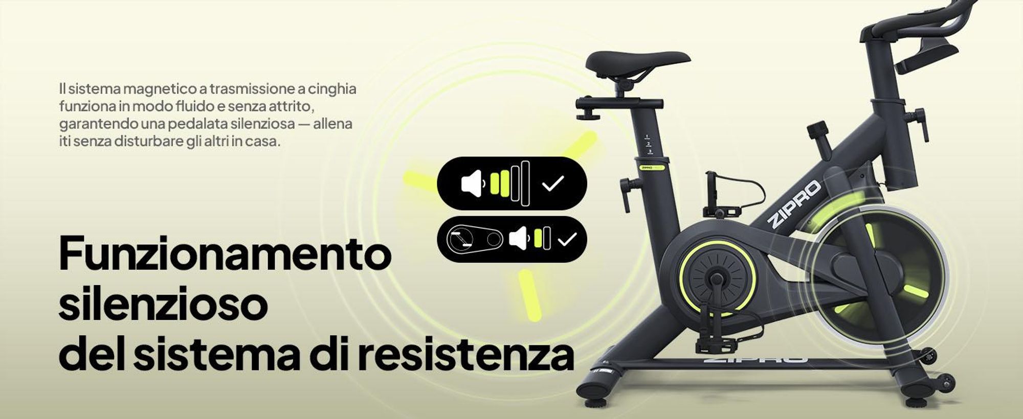 ZIPRO Cyclette Modo App Bluetooth Indoor Cycle Fitnessbike Cyclette  Bike silenziosa Cardio Training Anziani 110 kg Cyclette Kinomap