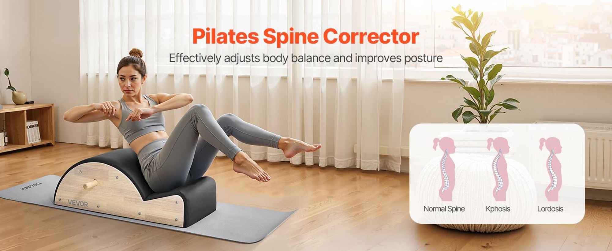 VEVOR Pilates-Wirbelsäulenkorrektur Yoga Zubehör für das Heim-Fitnessstudio, Fit