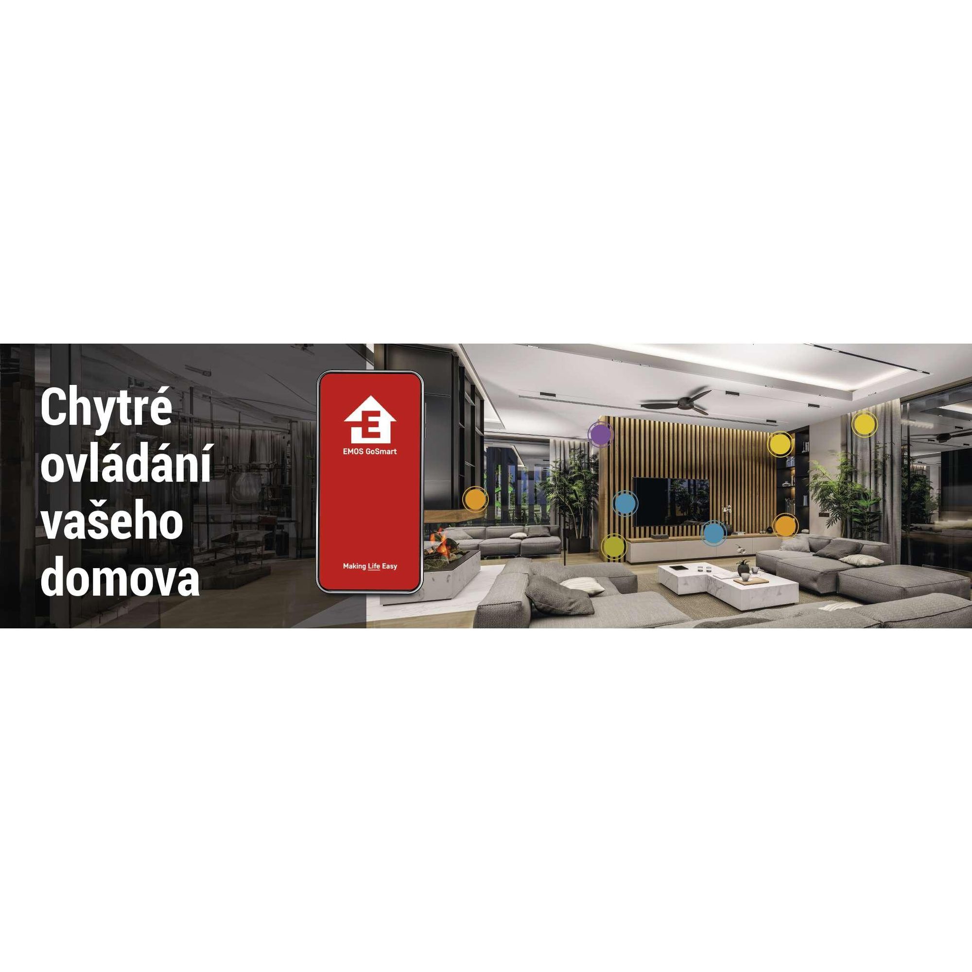 EMOS Smart Hexagon stolní a nástěnná lampa, 6 šestiúhelníkových prvků 2 v 1, WiFi+App, RGBIC, stmívatelná, hlasový asistent, USB kabel, bílá, ZIW426R