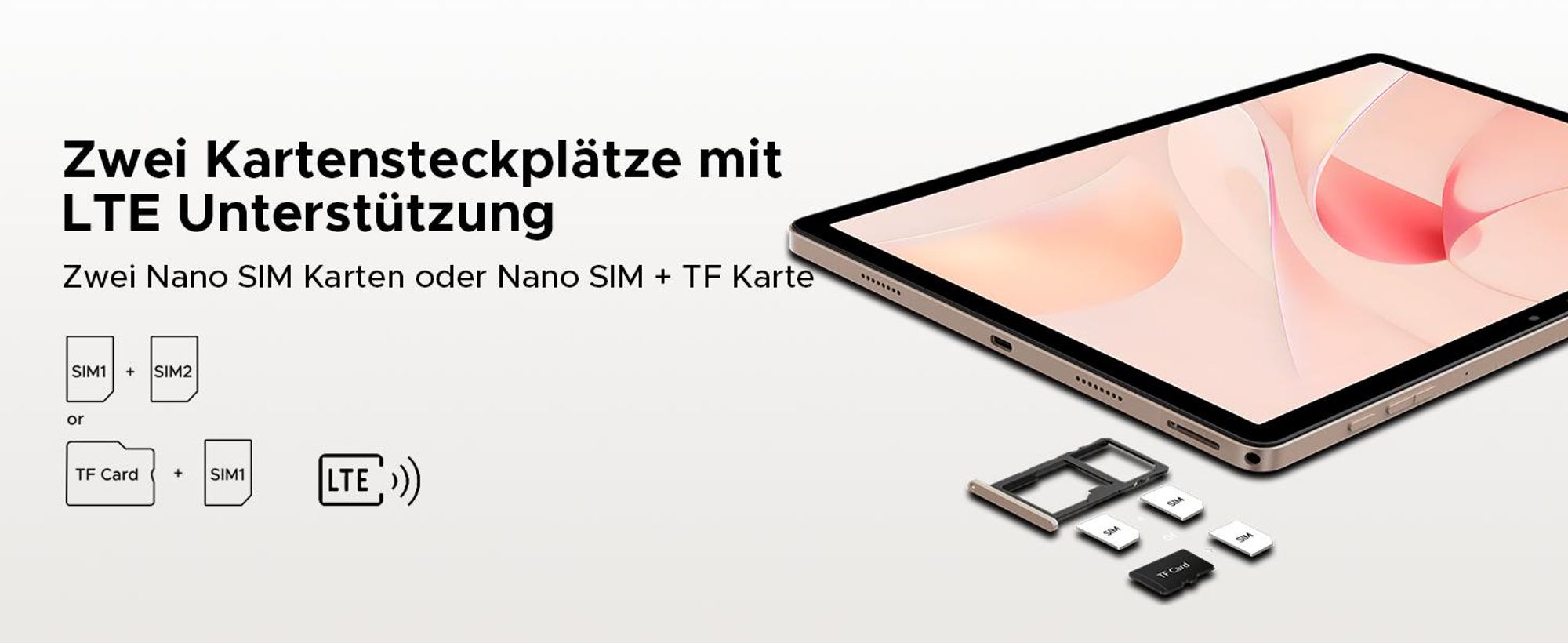 DOOGEE Tab E3 Pro - Tablet, Android 16, 13 Zoll, 32GB+256GB, 4G LTE, 90Hz,11000mAh/18W, Vier Trompeten